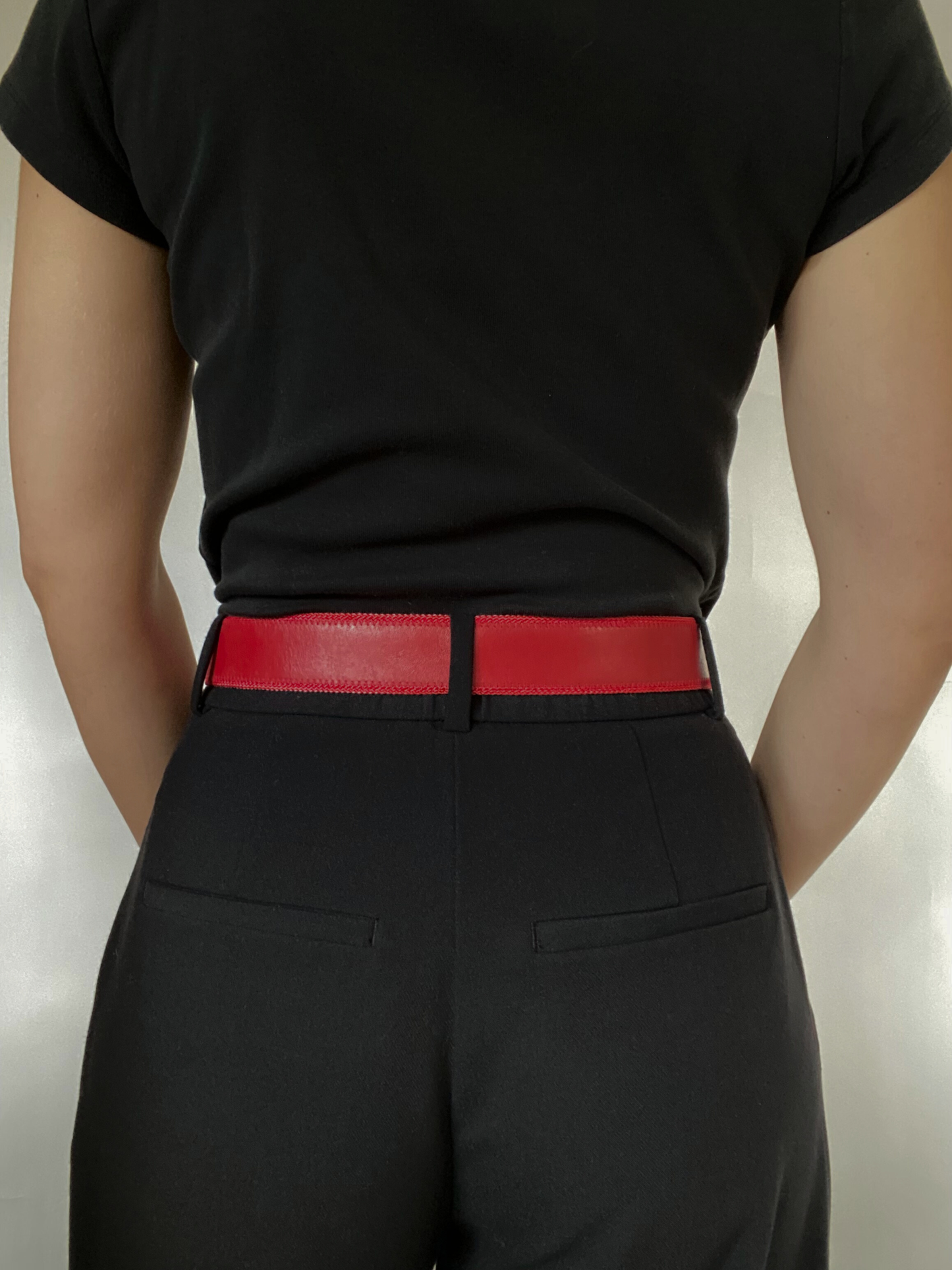 Christian Dior Red Leather Belt Size XS