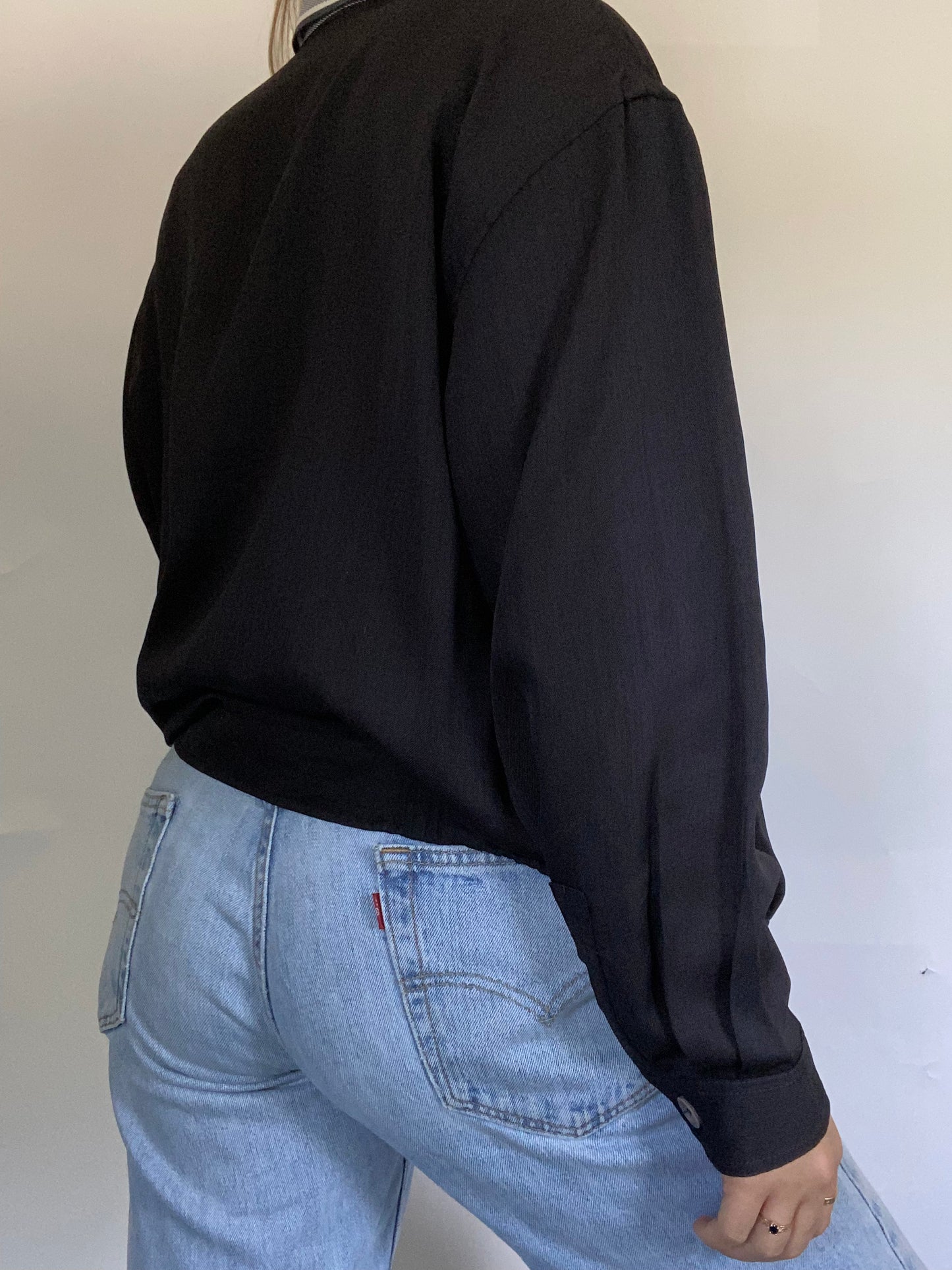 Yves Saint Laurent Navy Linen Bomber Jacket Size M