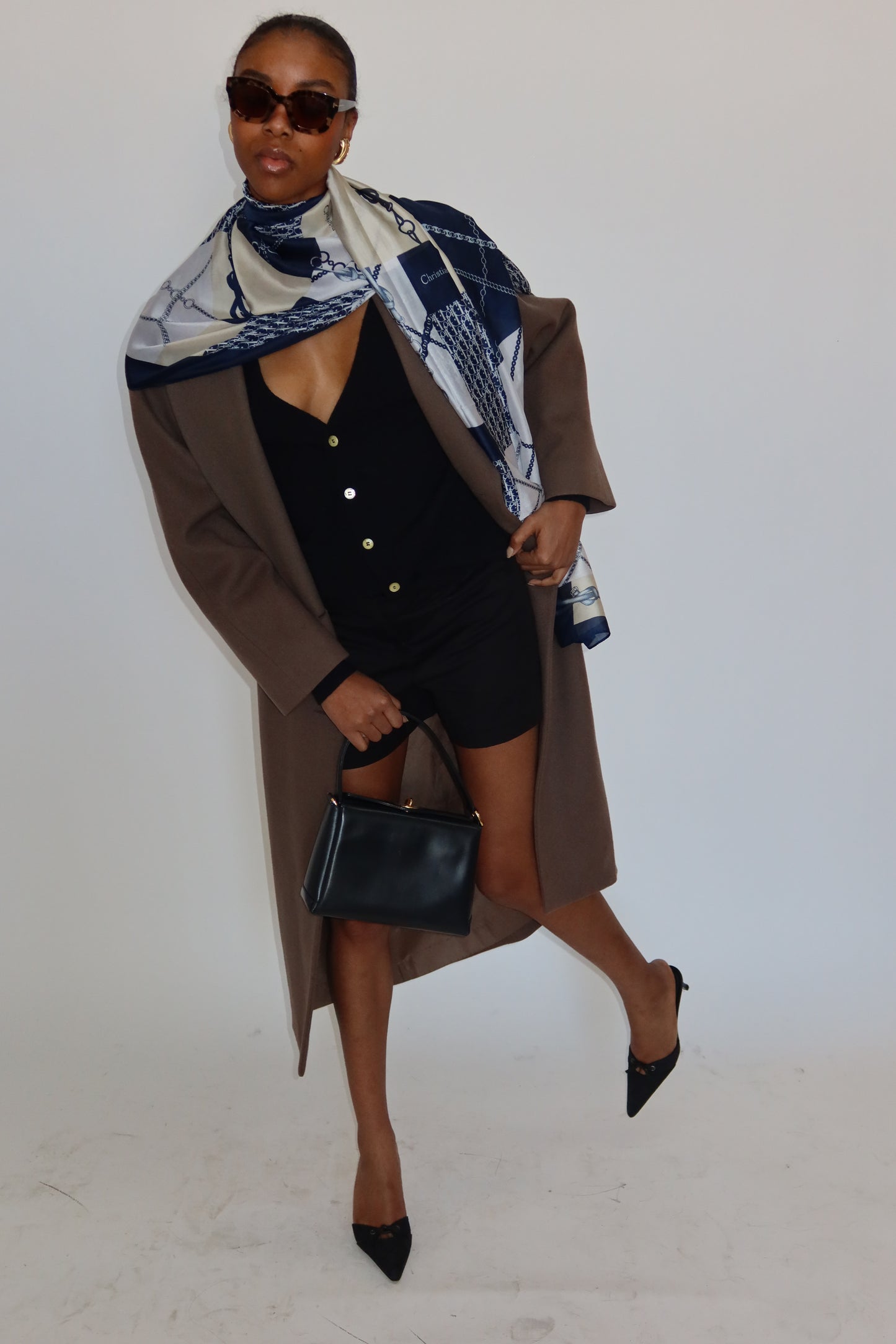 Double Breasted Wool Trench Coat Size S/M