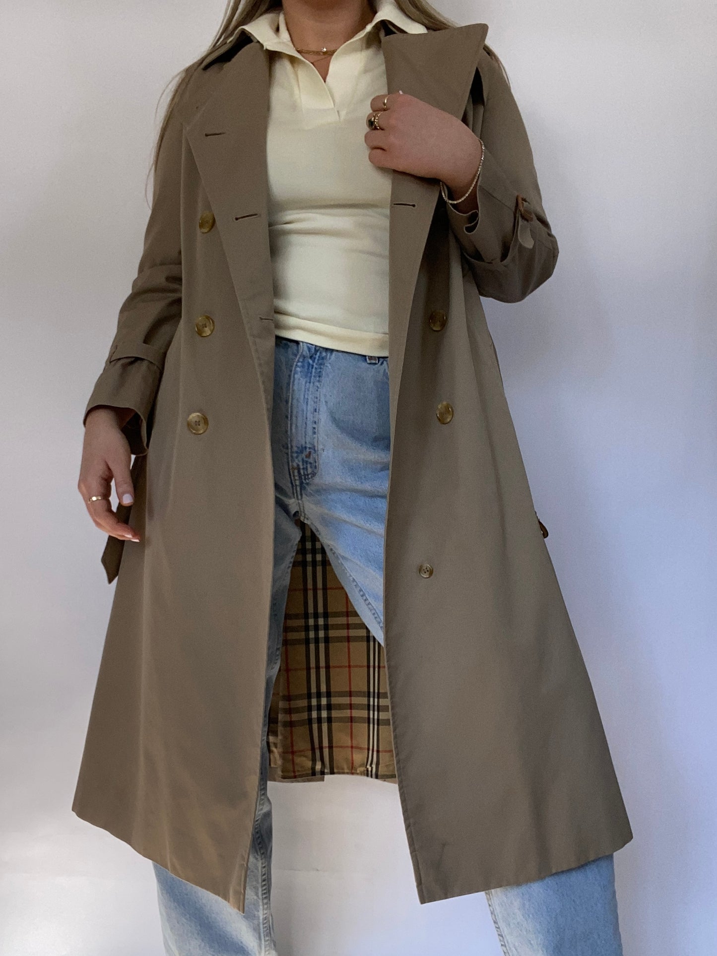 Burberry Nova Check Khaki Trench Size M