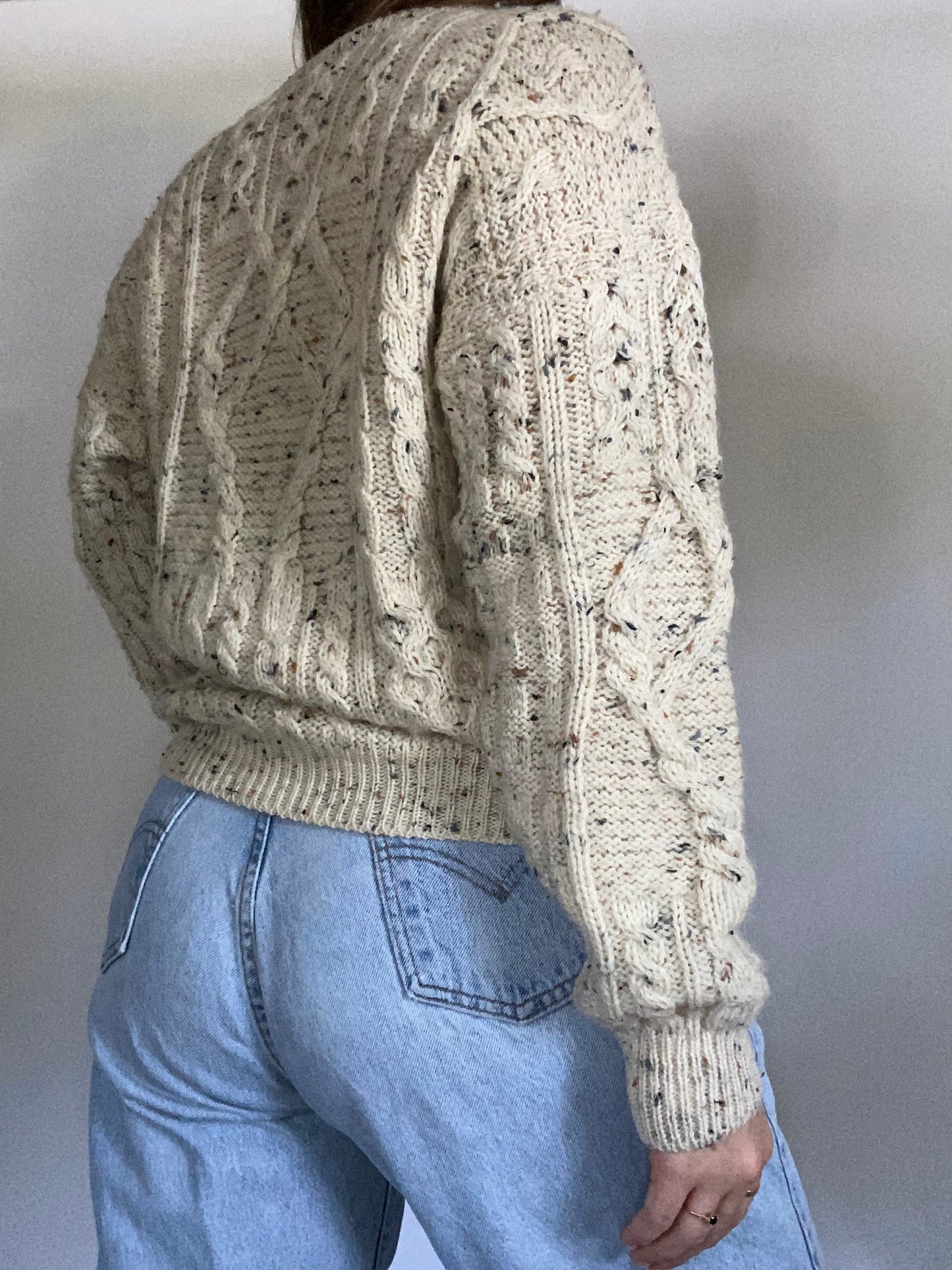 Burberry Ivory Cable Knit Sweater Size S/M