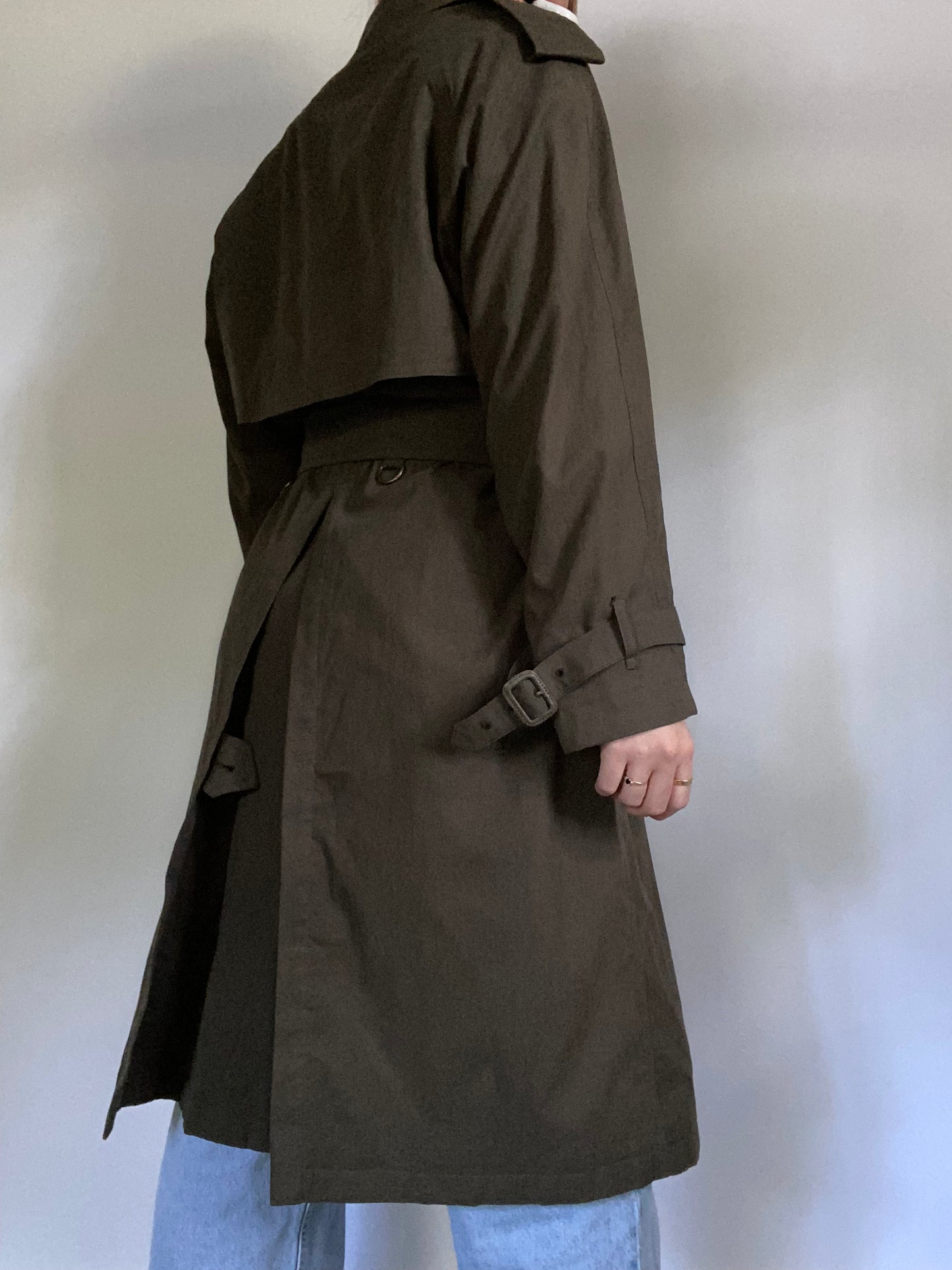 Burberry Nova Check Olive Green Trench Size M/L