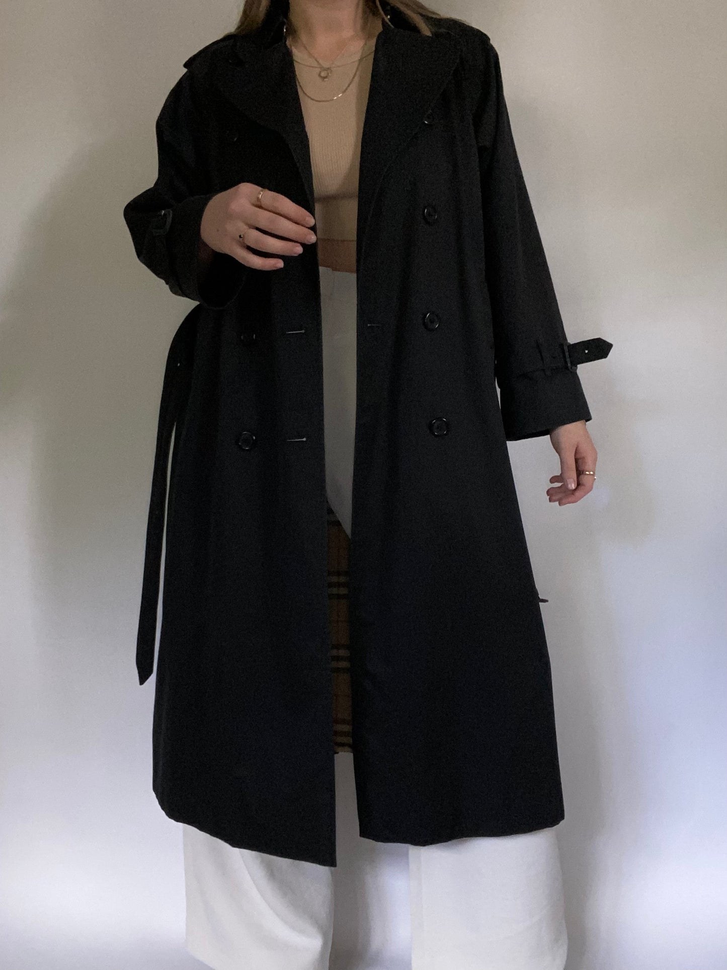 Burberry Nova Check Black Trench Size M