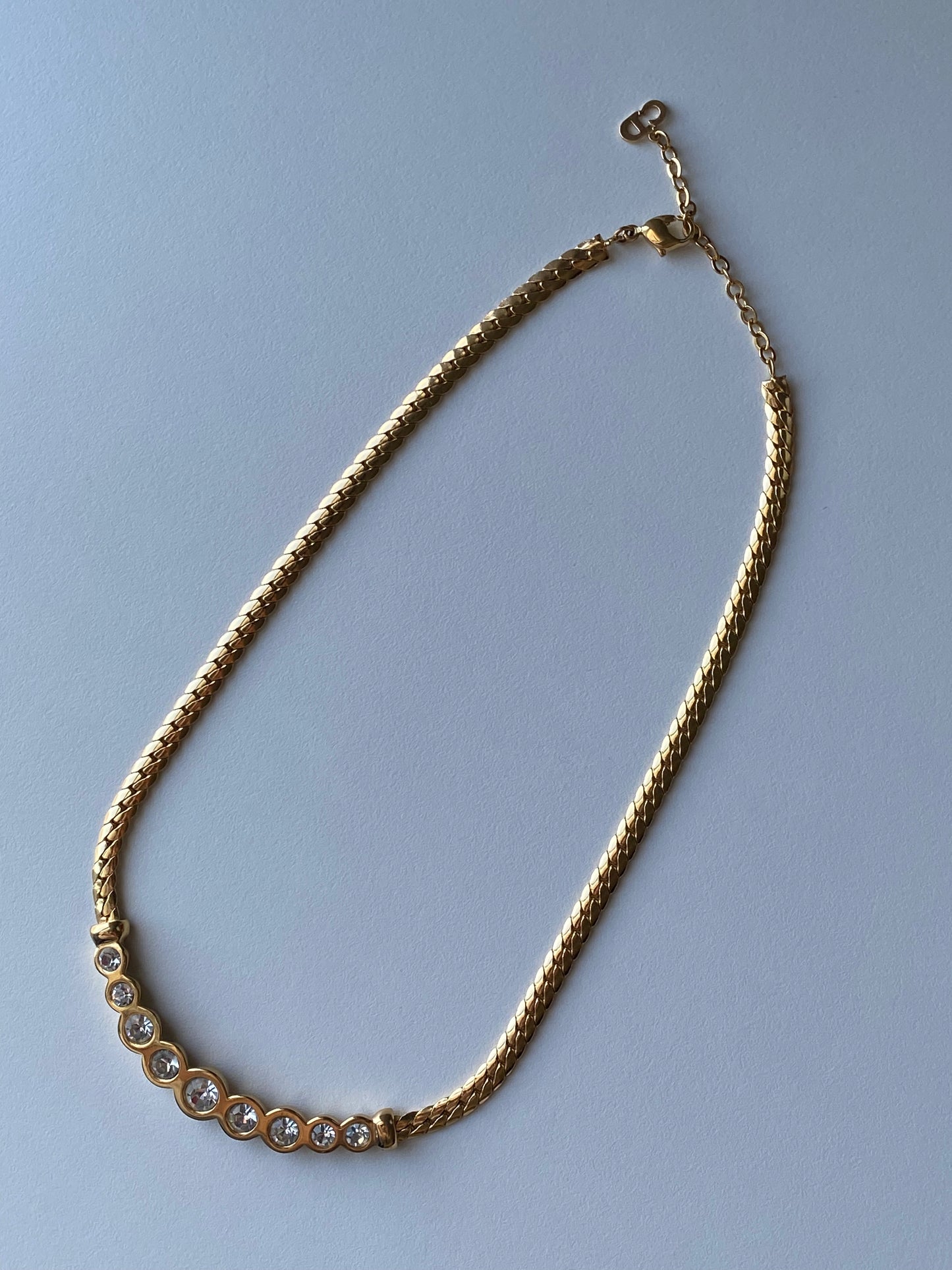 Dior Curb Chain Necklace with Crystals
