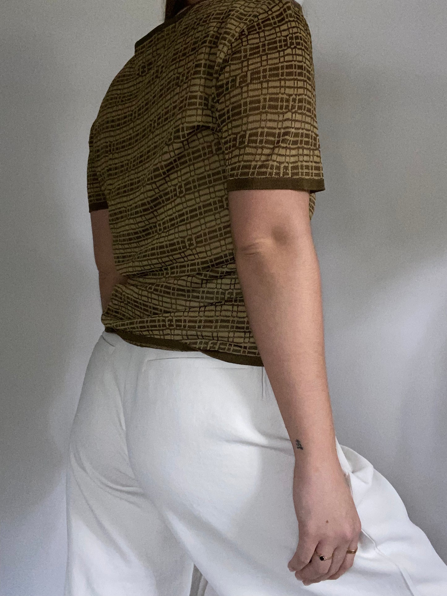 Fendi Monogram Logo Knit Short Sleeve Size M