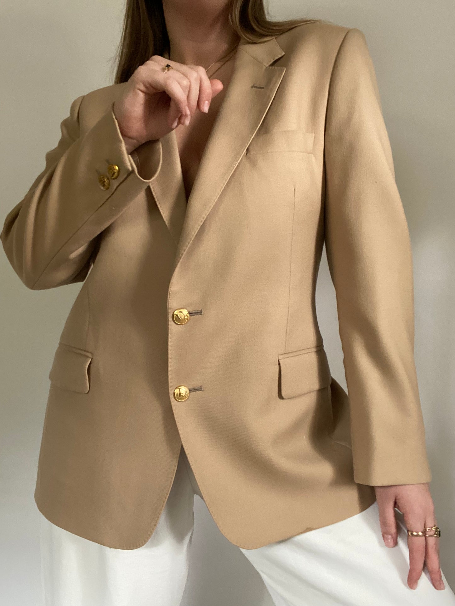 Christian Dior Logo Khaki Blazer Size M