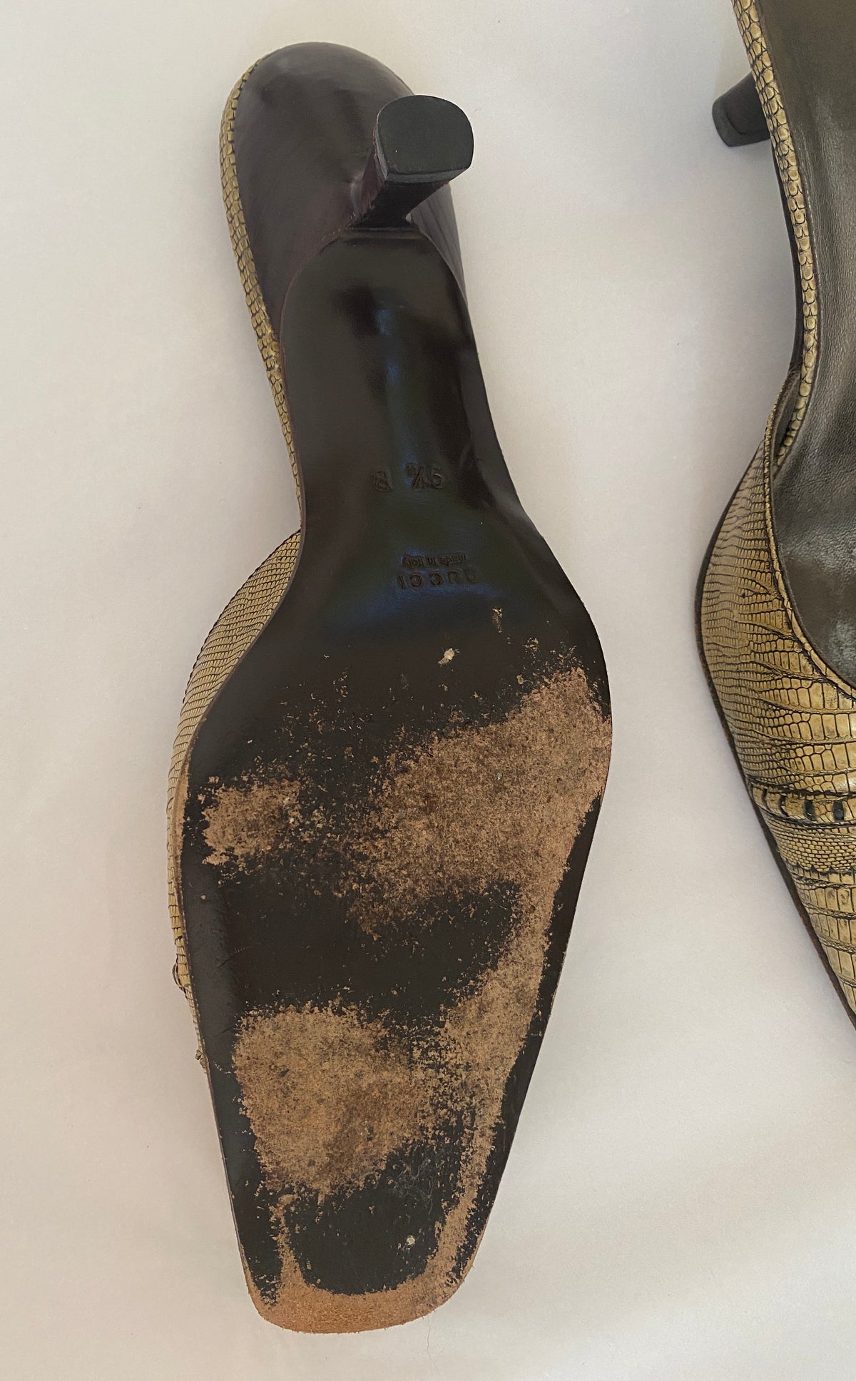 Archival Gucci by Tom Ford Lizard Embossed Mules Size 9.5