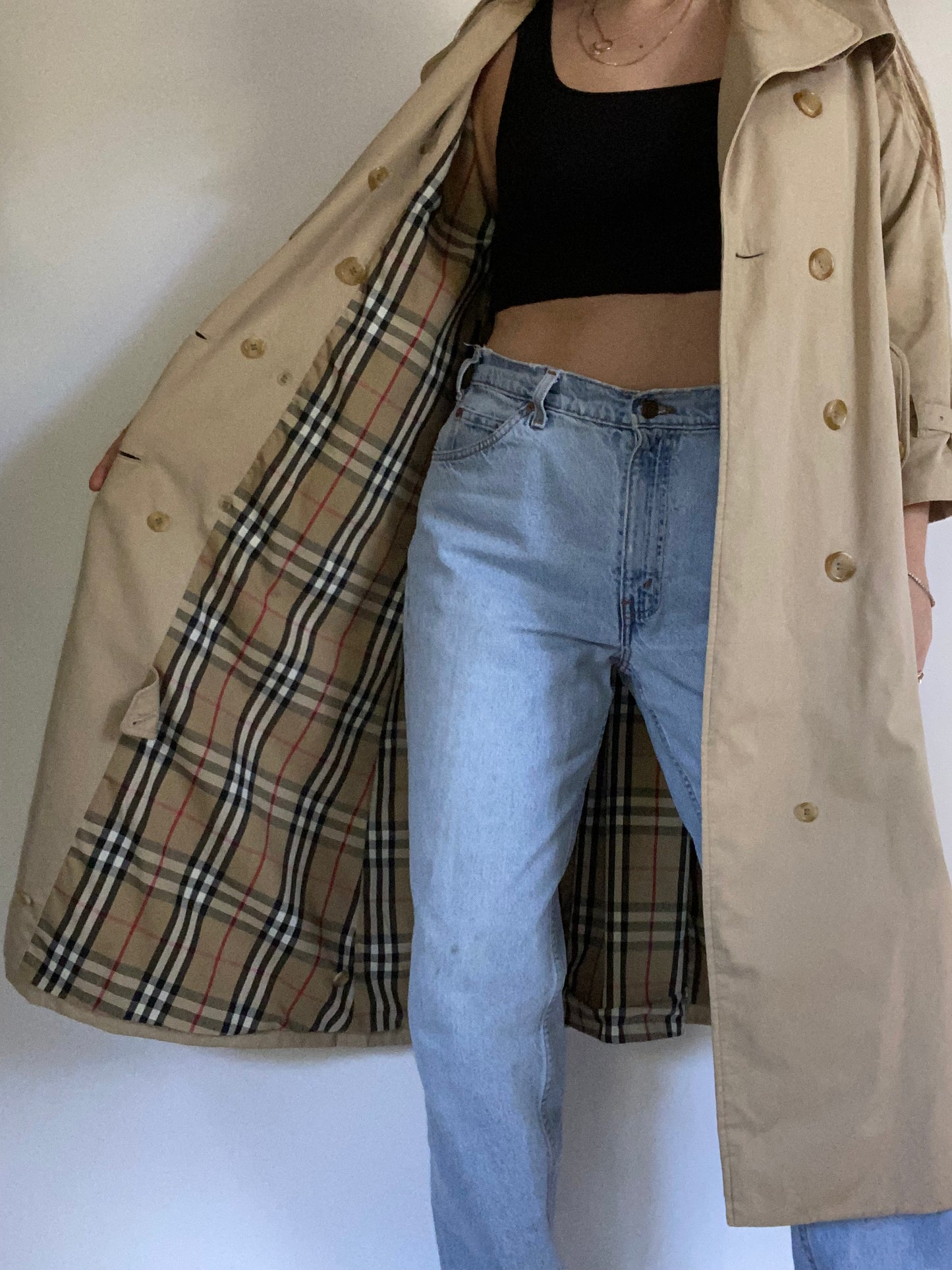 Burberry Nova Check Khaki Trench Size S
