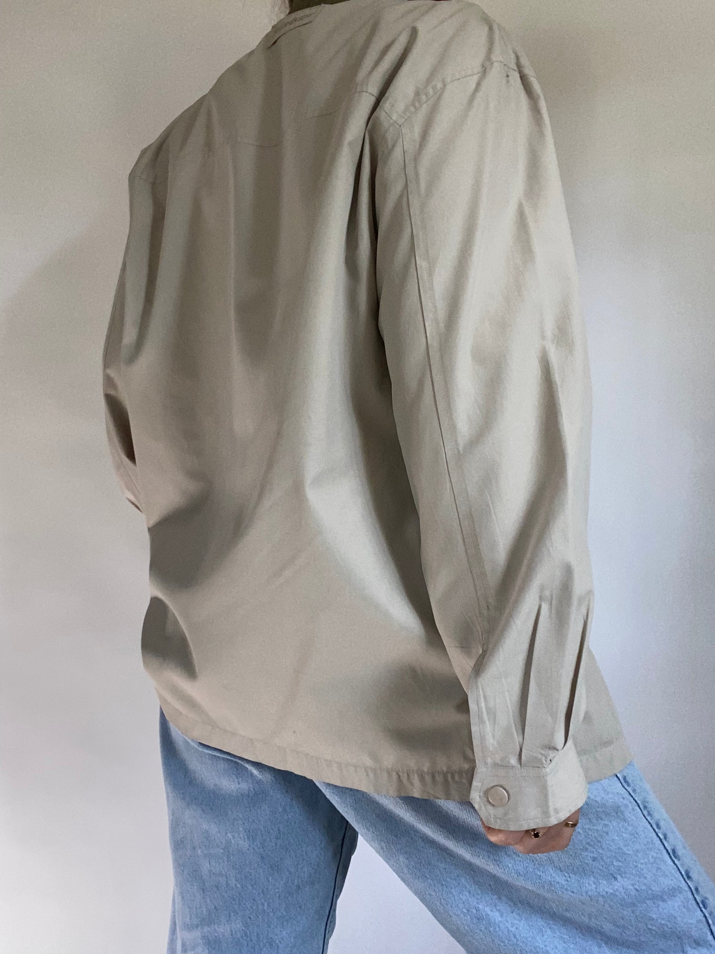 Yves Saint Laurent Logo Beige Lightweight Jacket Size M/L