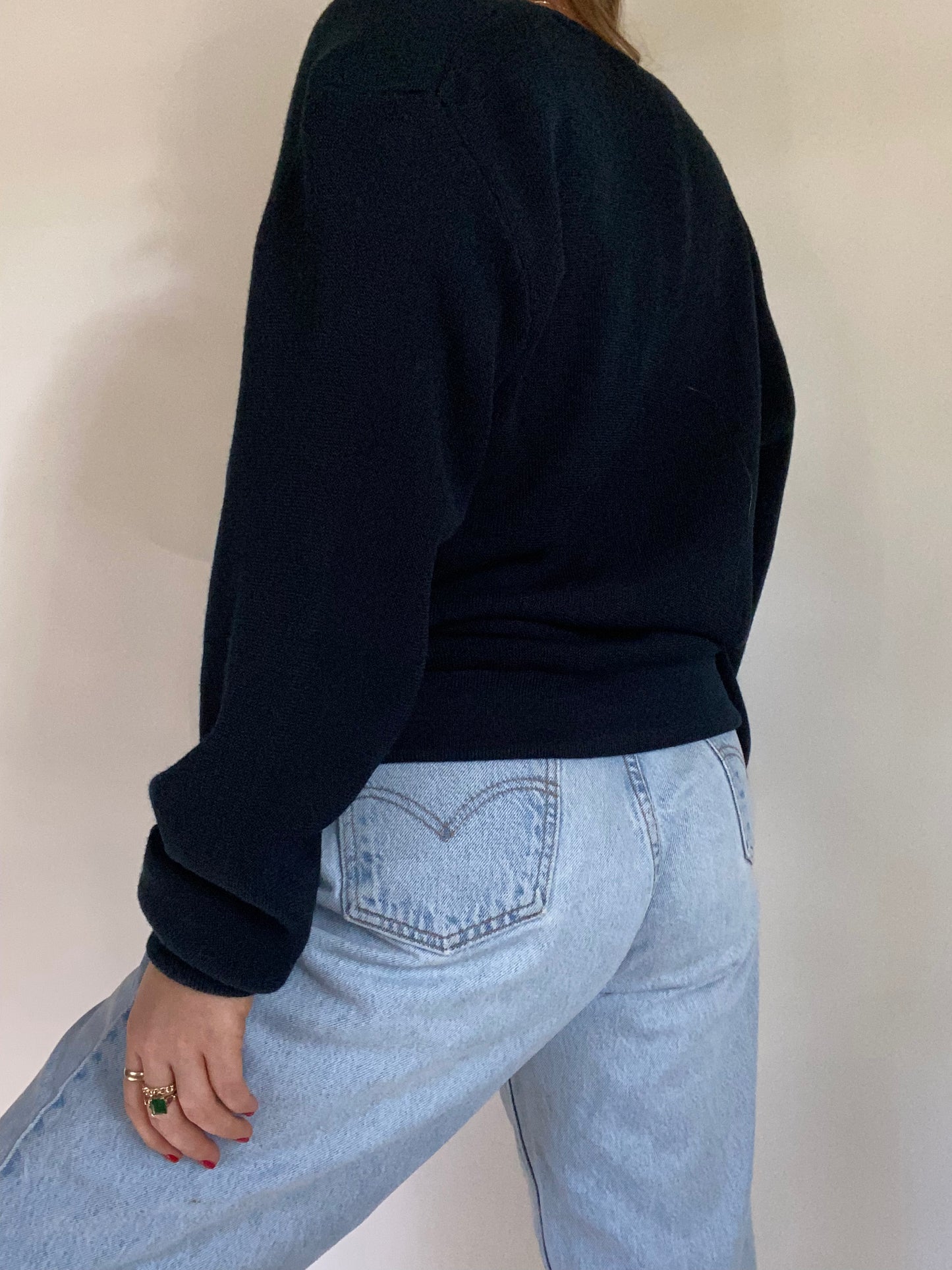 Christian Dior Logo Navy Cardigan Size M/L