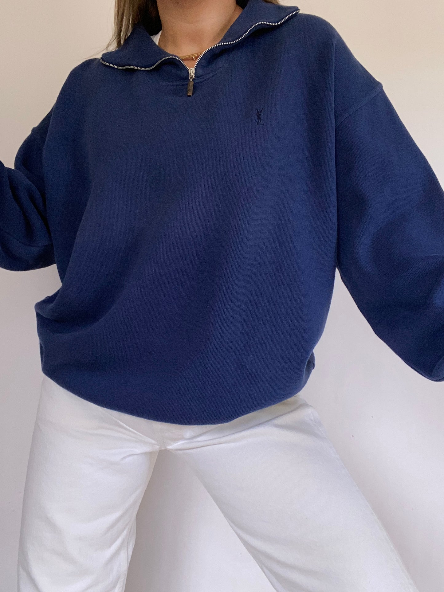 Yves Saint Laurent Logo Quarter Zip Size L/XL