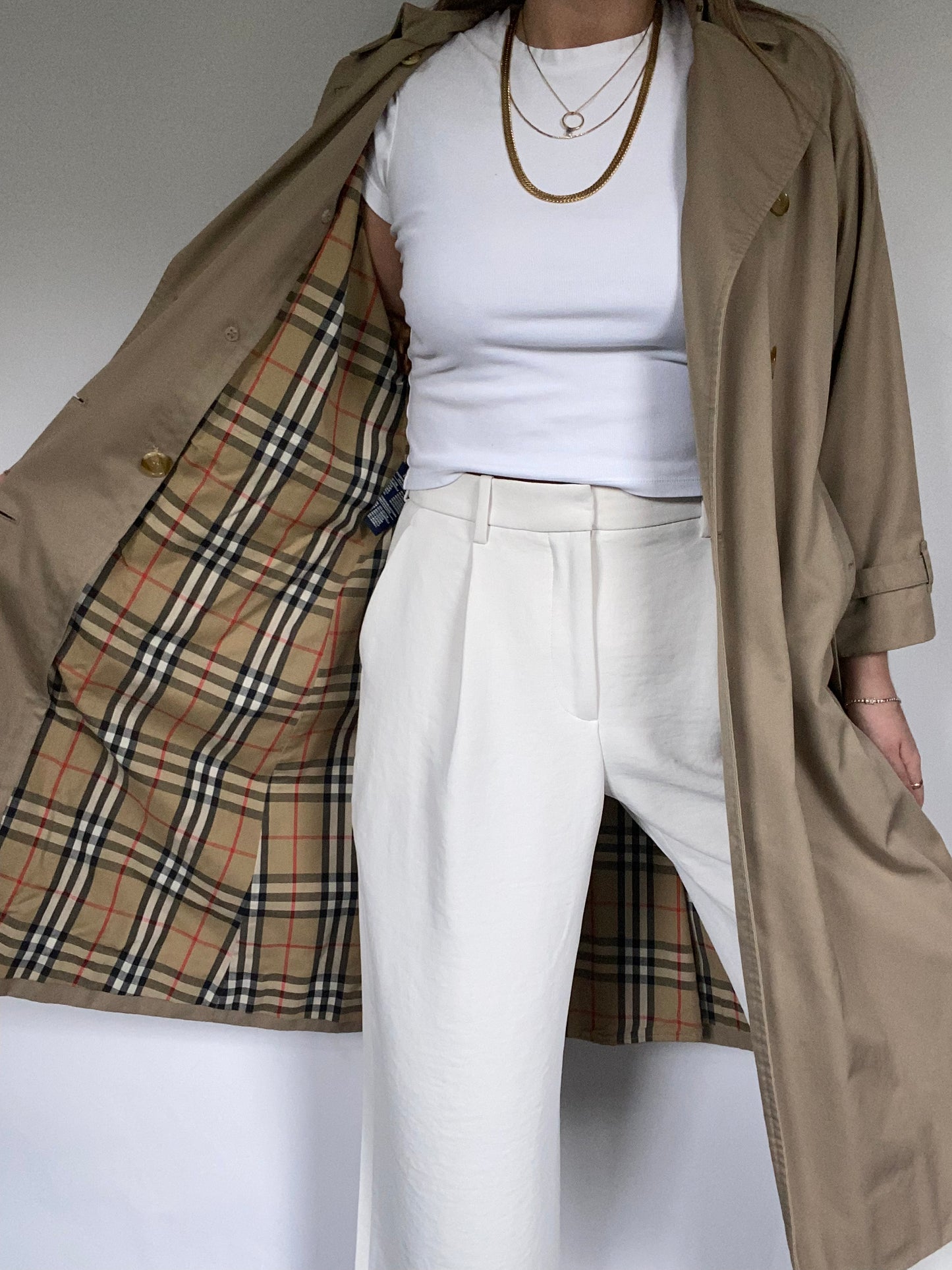 Nova Check Khaki Burberry Trench Size S/M