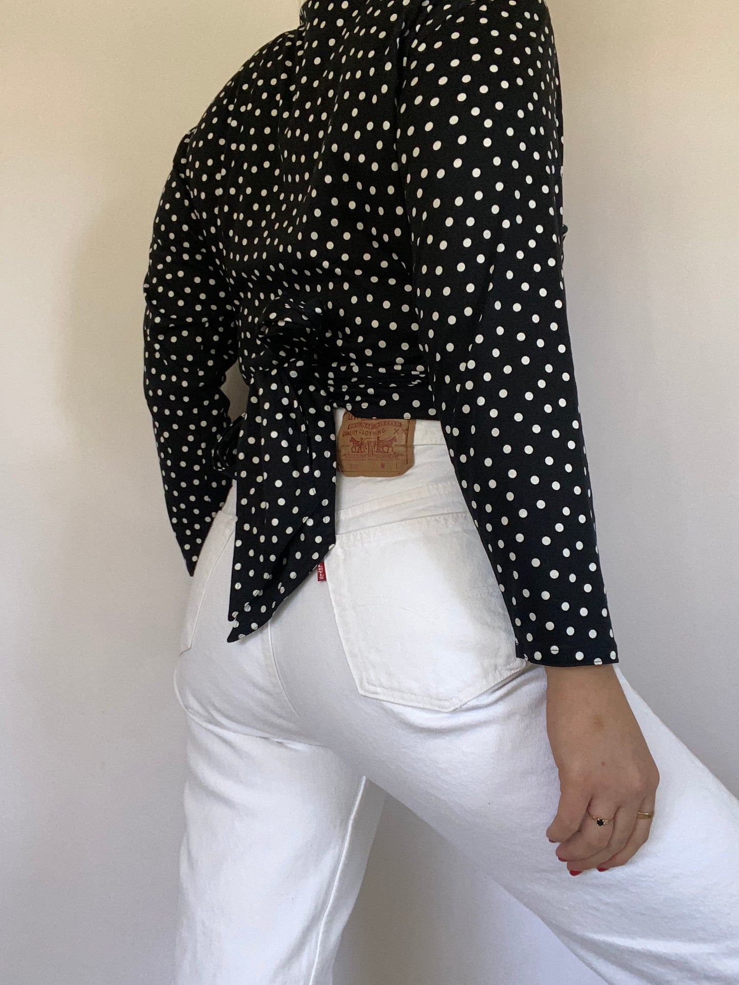 Jaeger Polka Dot Cotton Skirt Set Size M