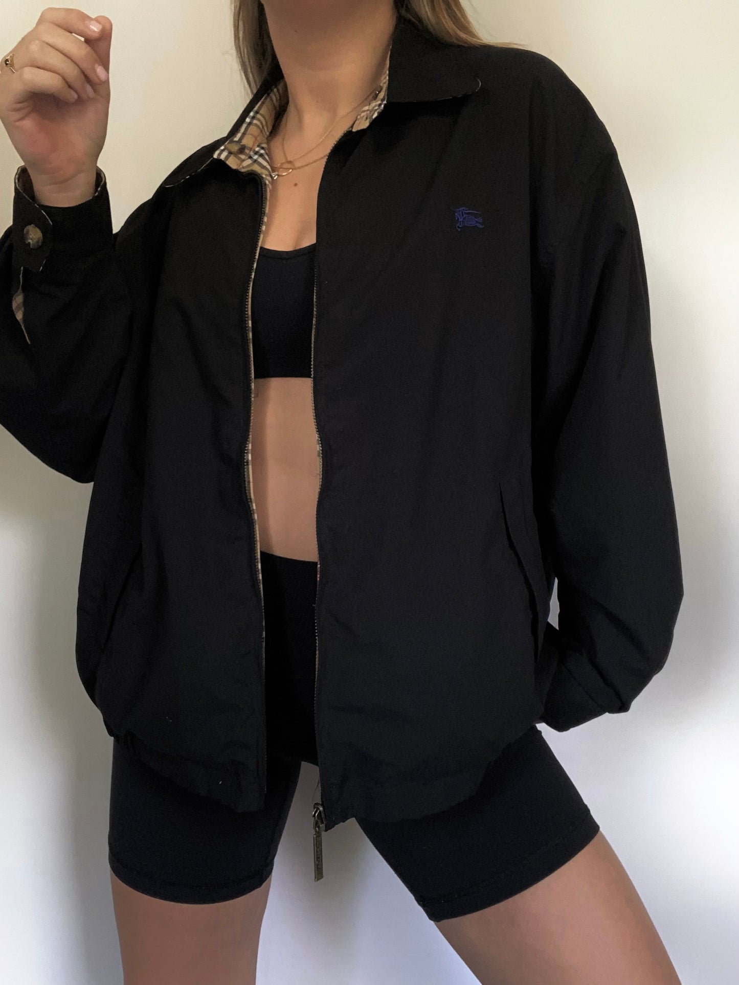 Reversible Nova Check Khaki Burberry Bomber Size M/L