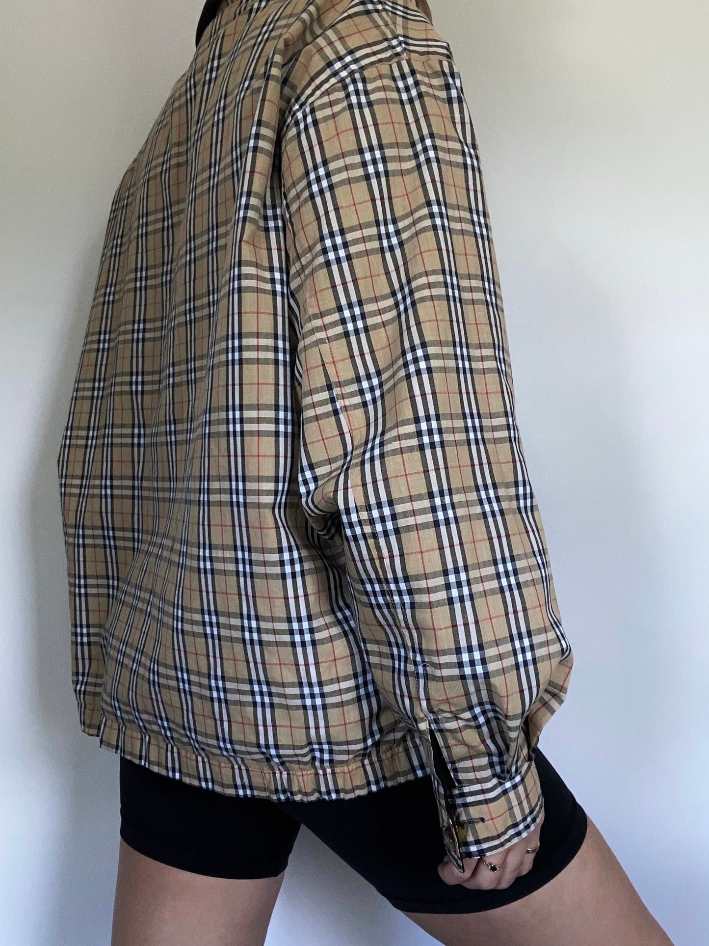 Reversible Nova Check Khaki Burberry Bomber Size M/L