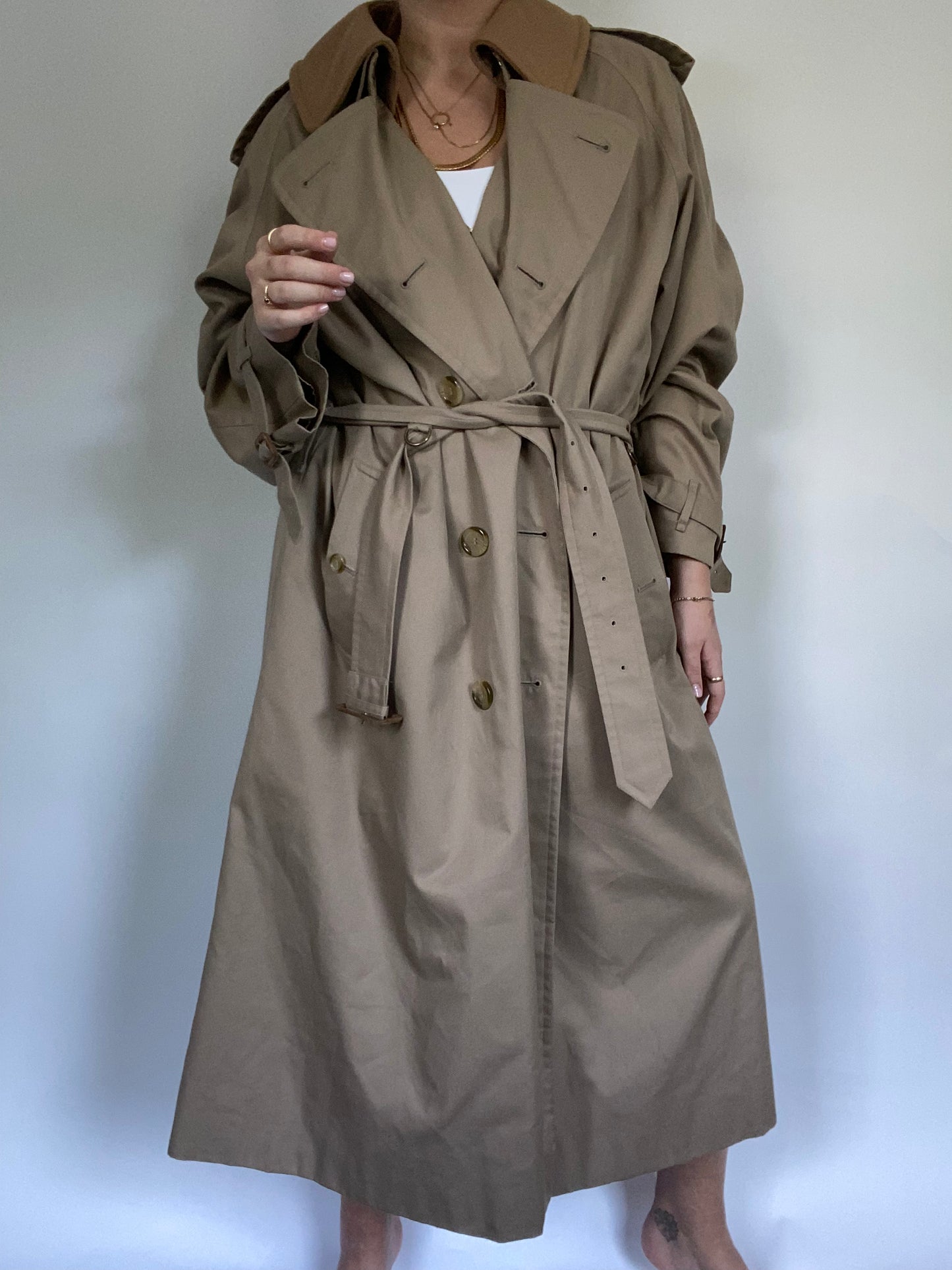 Burberry Nova Check Khaki Trench Size M/L