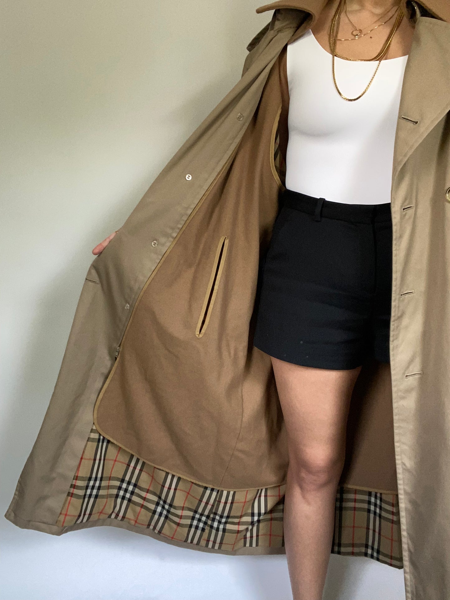Burberry Nova Check Khaki Trench Size M/L