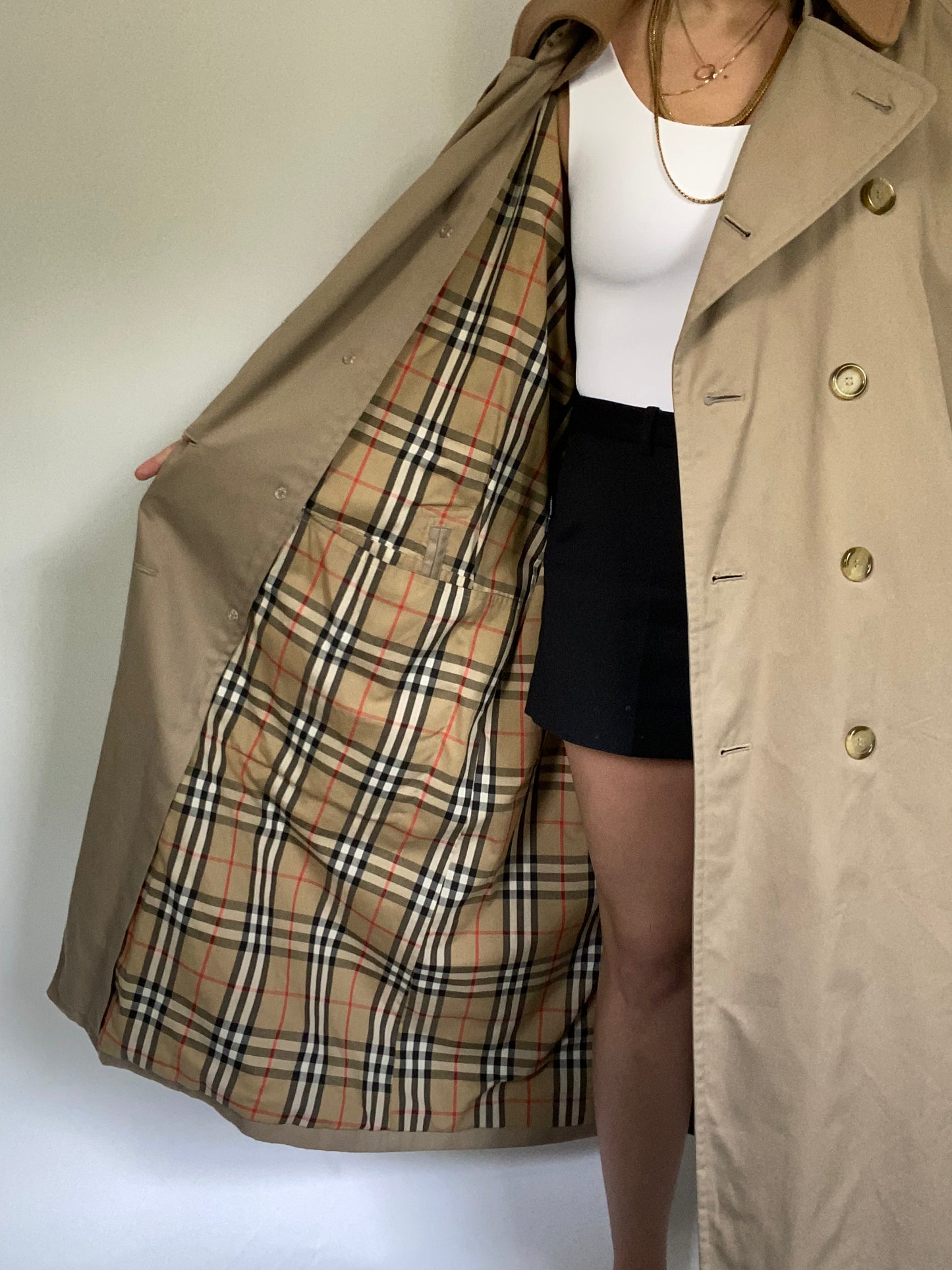 Burberry Nova Check Khaki Trench Size M/L
