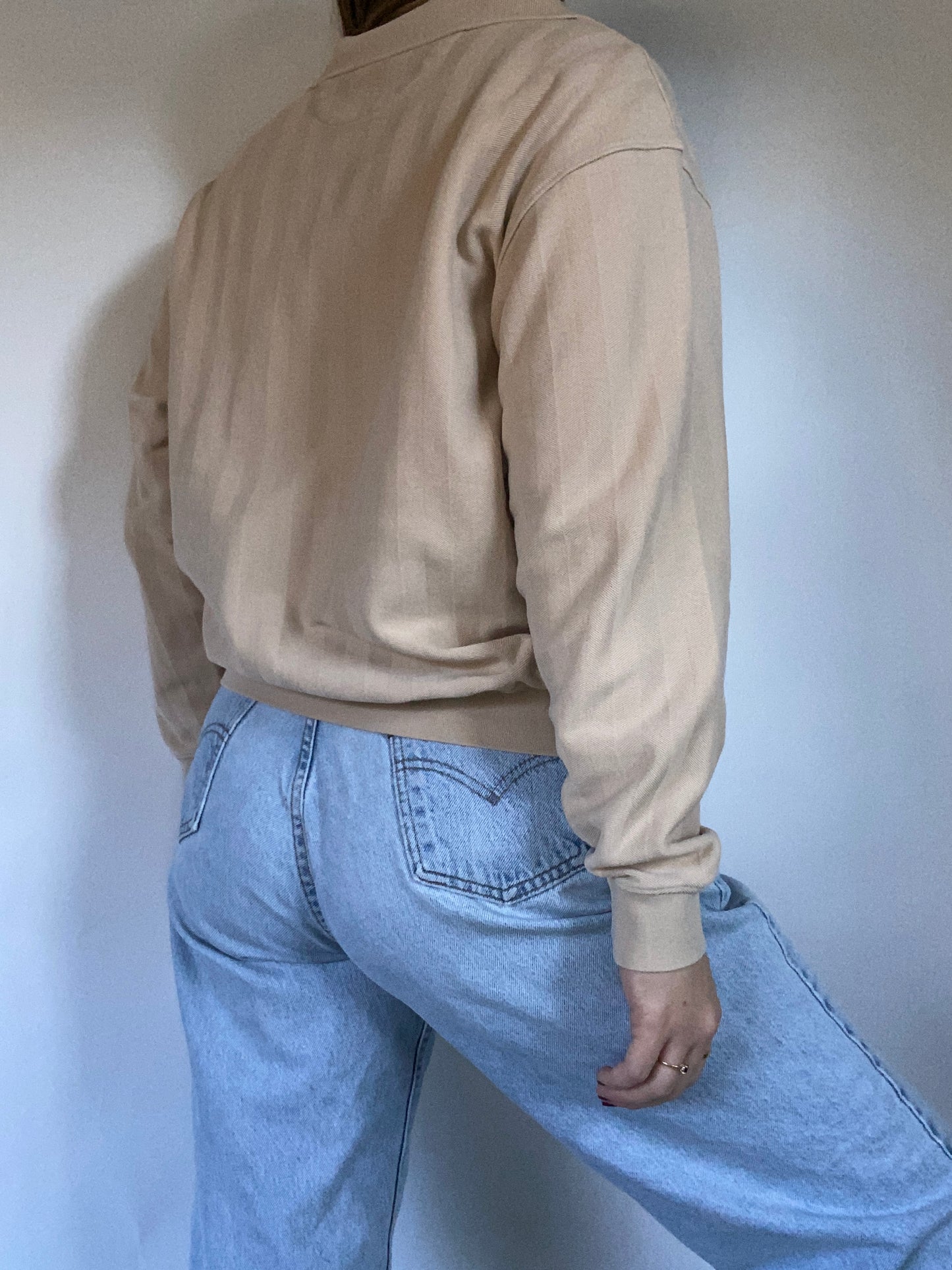 Yves Saint Laurent Beige Polo Pullover Sweater Size S/M