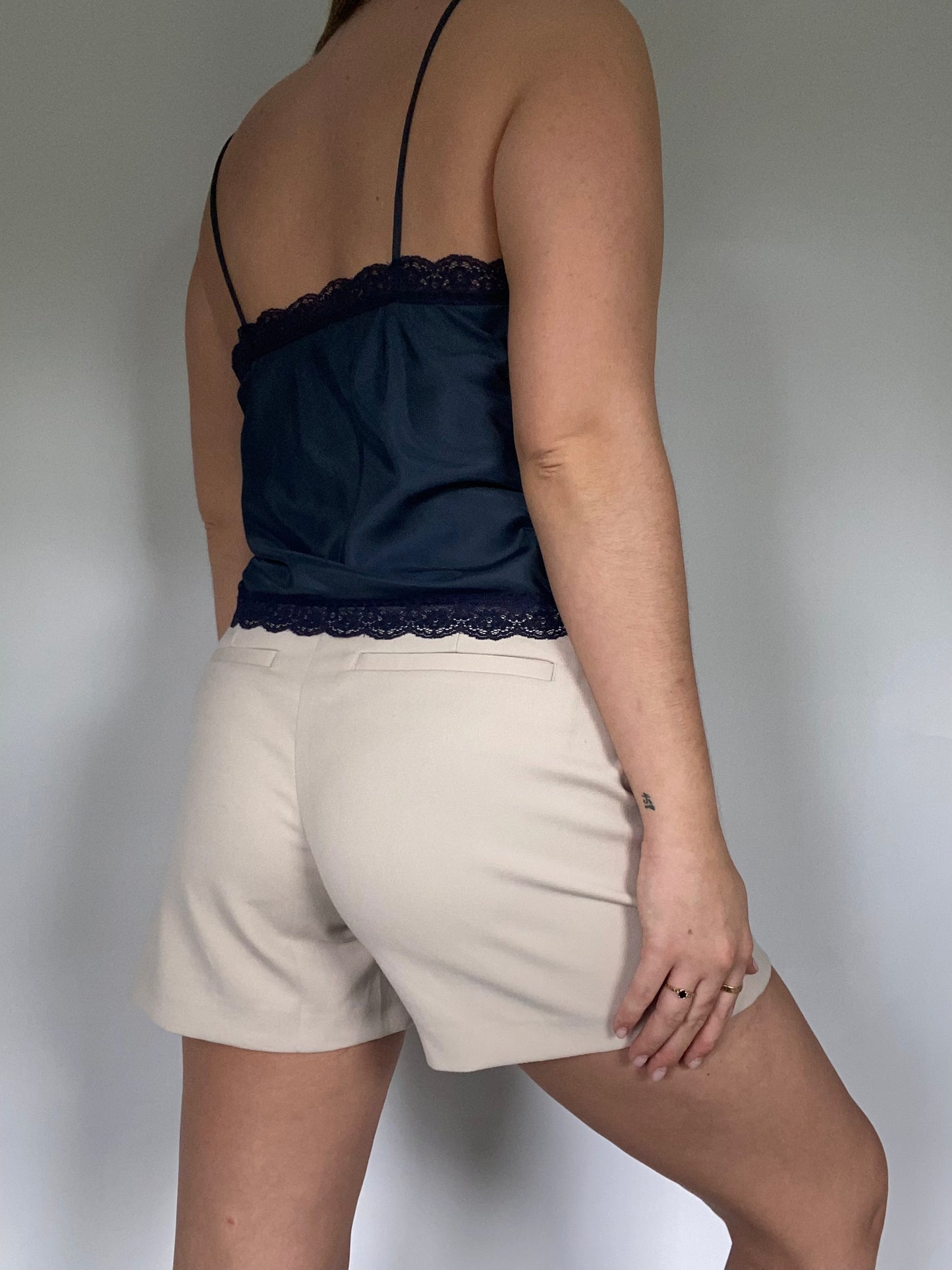 Christian Dior Logo Navy Satin Tank Size M