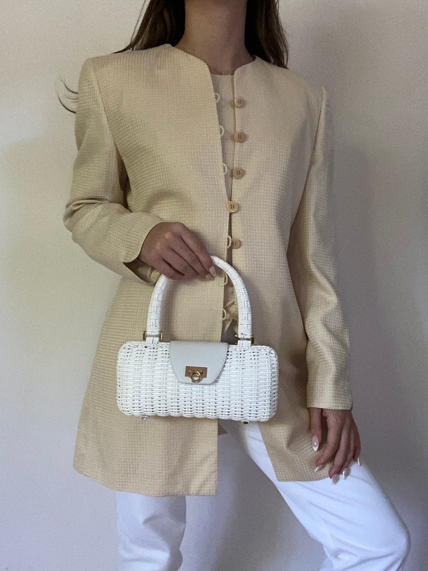 Salvatore Ferragamo Gancini Wicker Bag