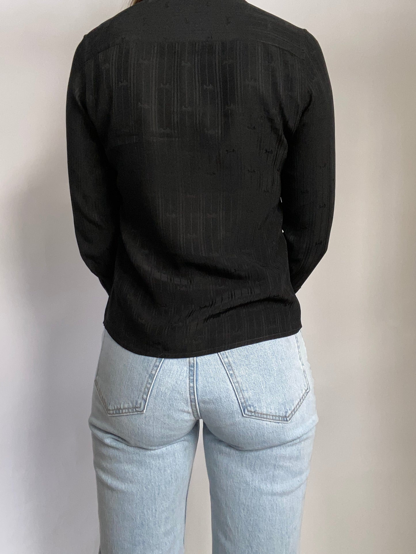 Celine Logo Silk Long Sleeve Size S/M
