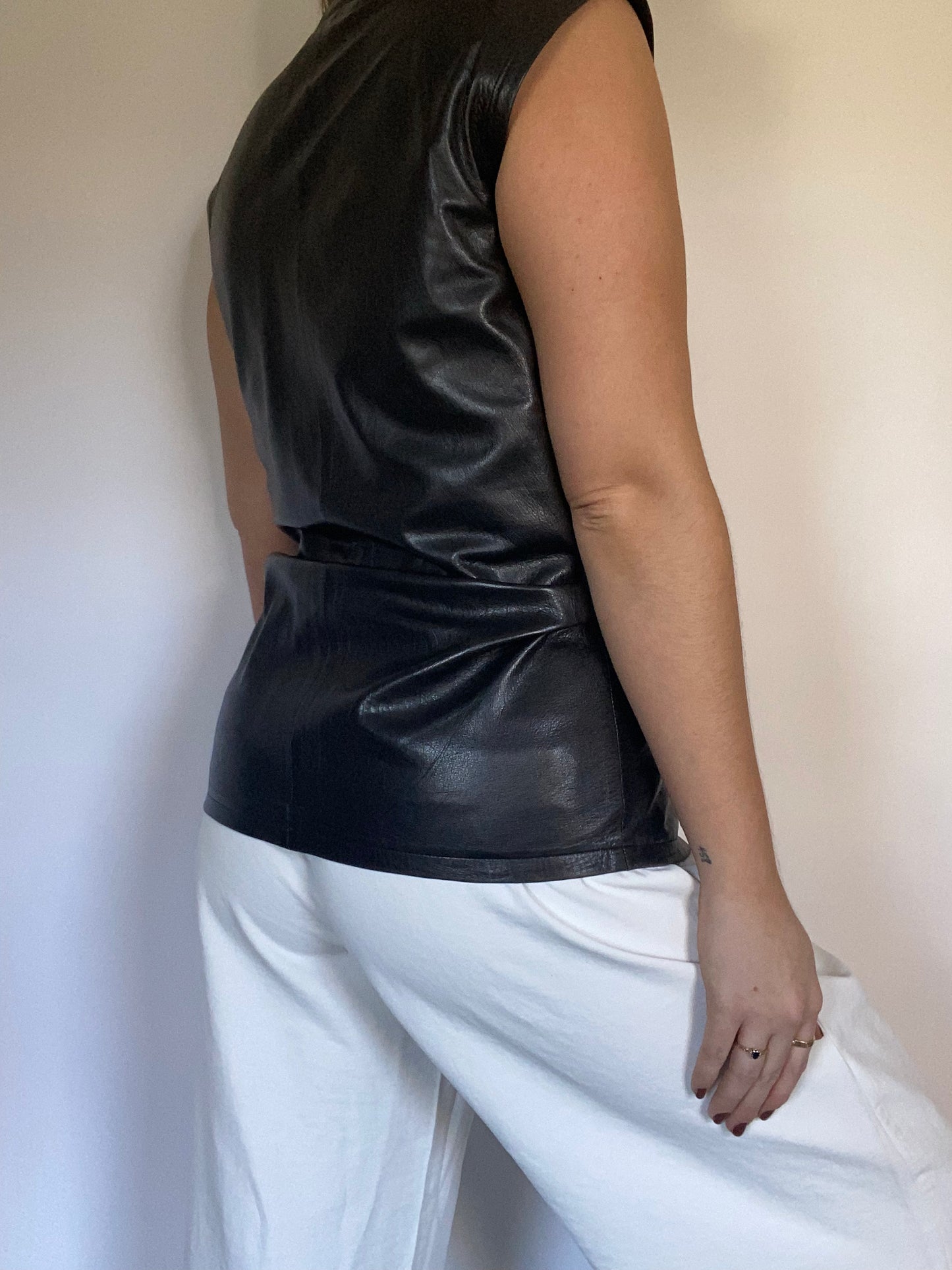 Mario Valentino Leather Top Size M