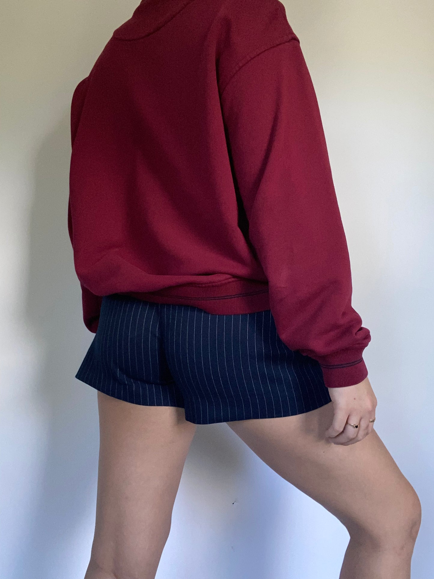 Yves Saint Laurent Logo Maroon Quarter Zip Size M/L
