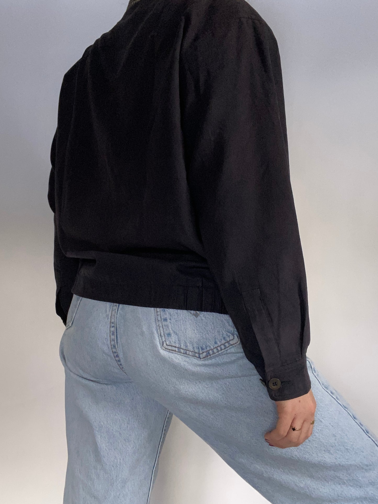 Yves Saint Laurent Logo Suede Bomber Jacket Size M