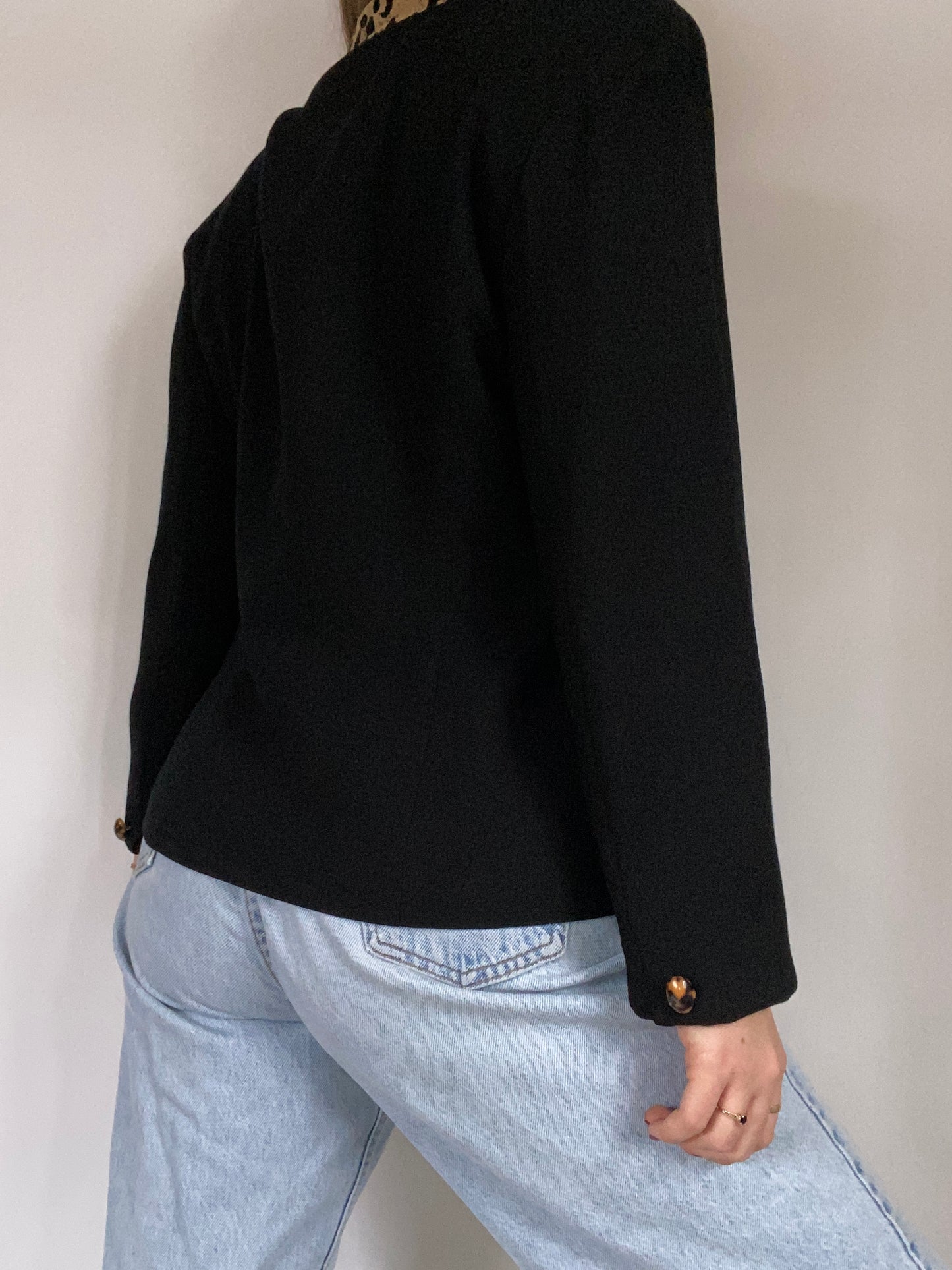 Christian Dior Leopard Accent Blazer Size L