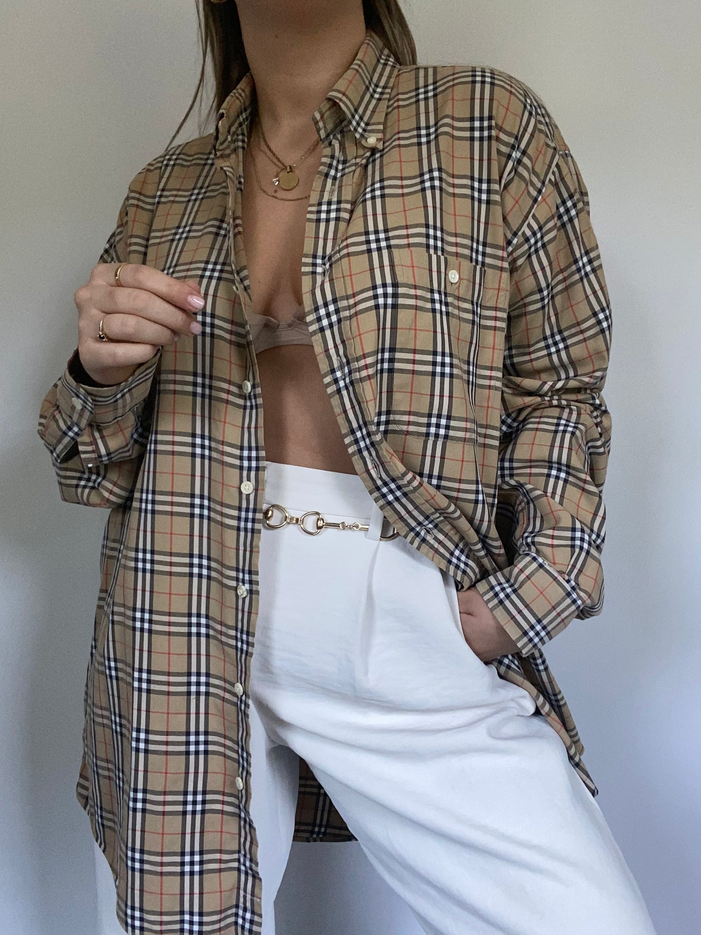 Burberry Nova Check Pattern Button Up Size L