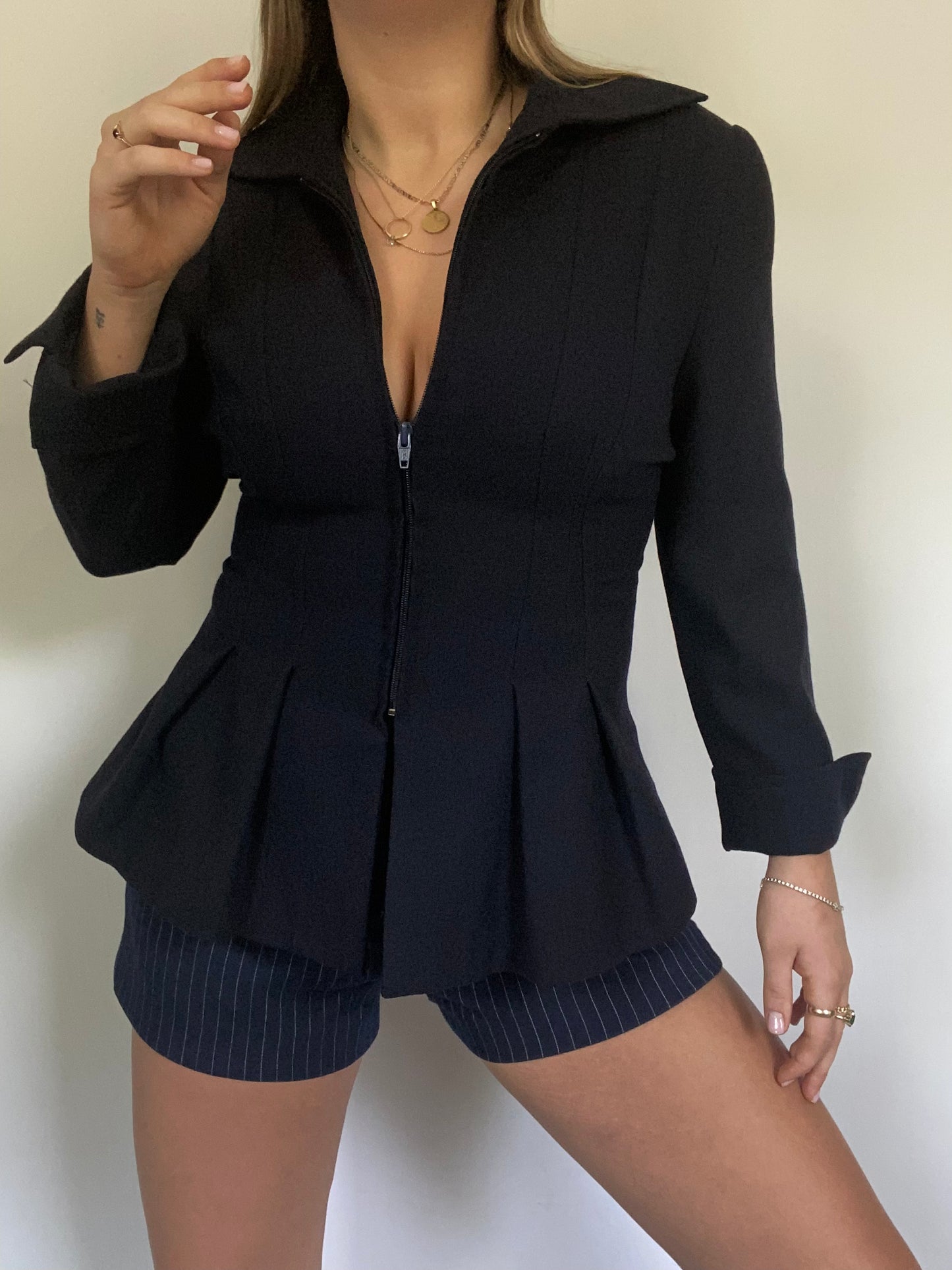 Christian Dior Fitted Navy Blazer Jacket Size M