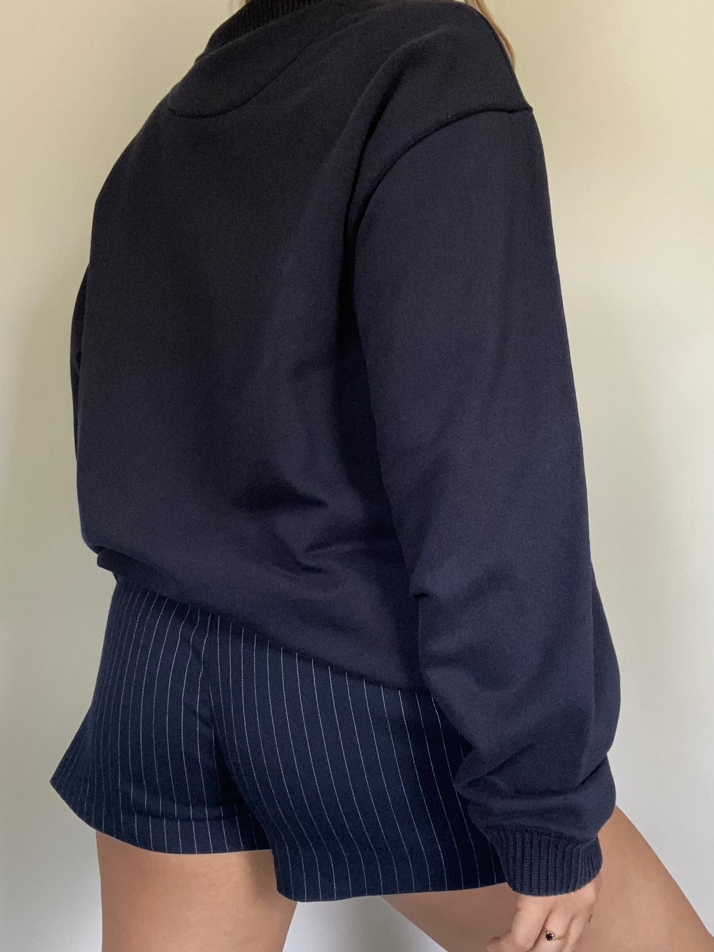 Yves Saint Laurent Logo Navy Quarter Zip Size L