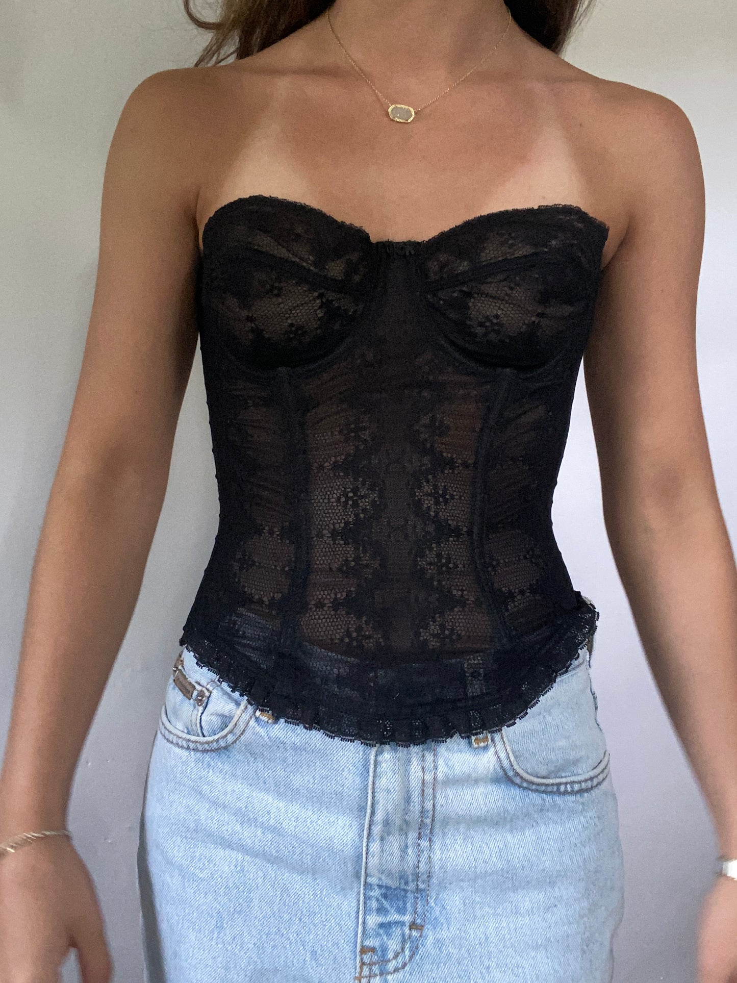Christian Dior Lace Underwire Bustier Corset Top Size S