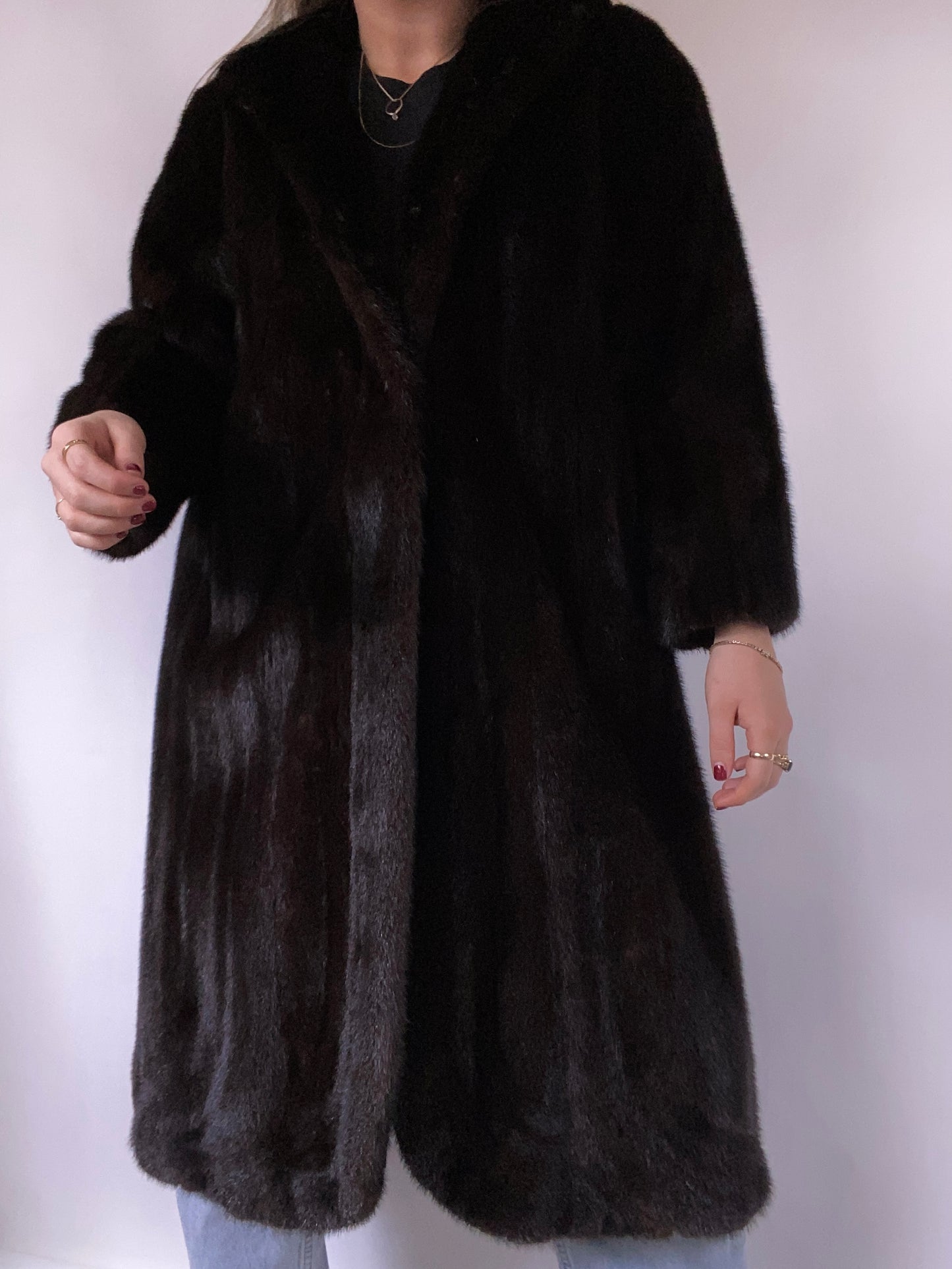 Full Length Genuine Fur Size M