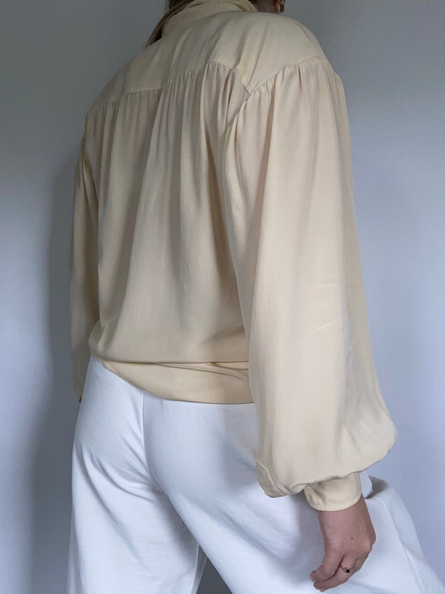 Saint Laurent Silk Tie Blouse Size M