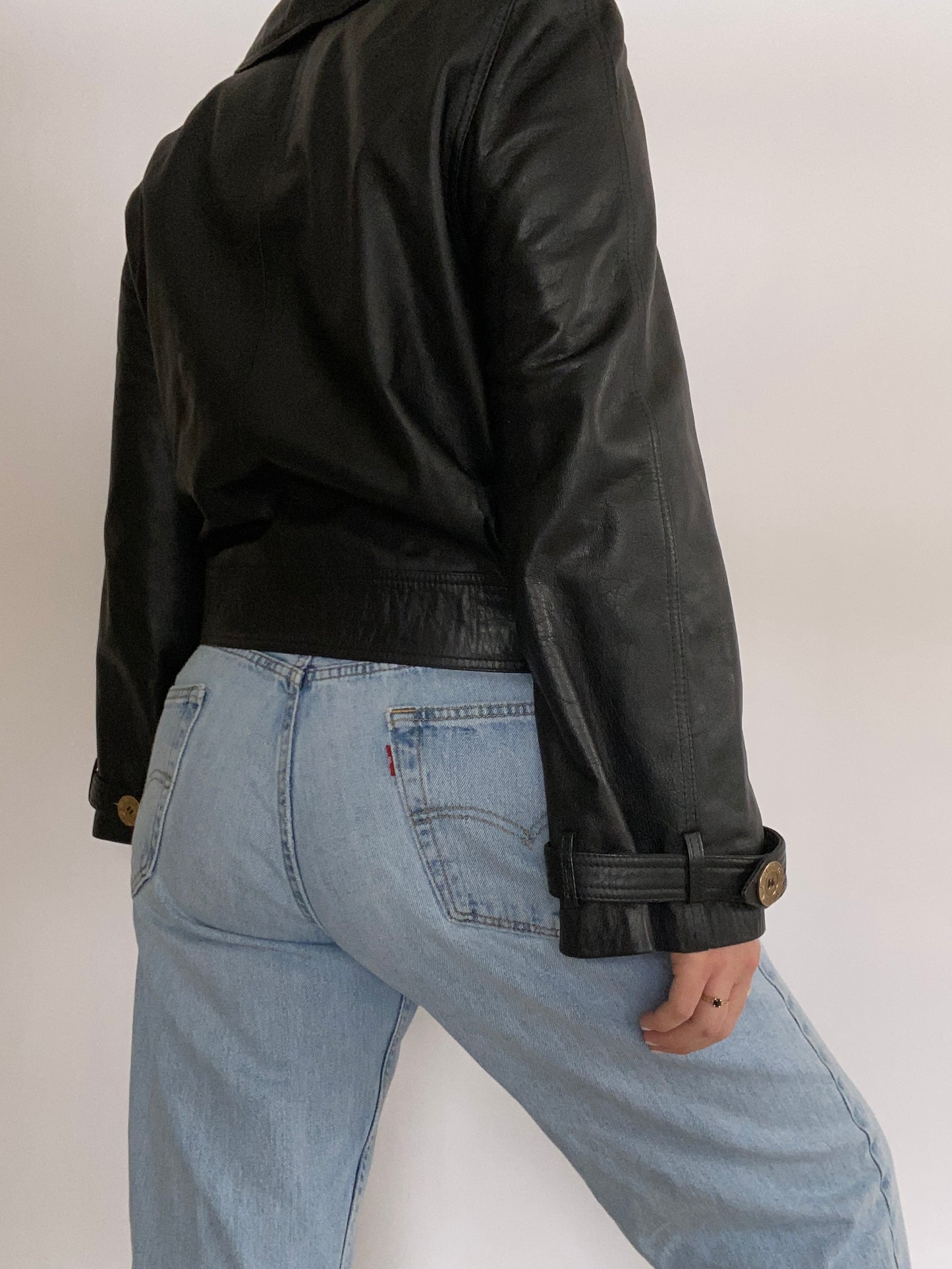 Givenchy Black Leather Jacket Size M/L