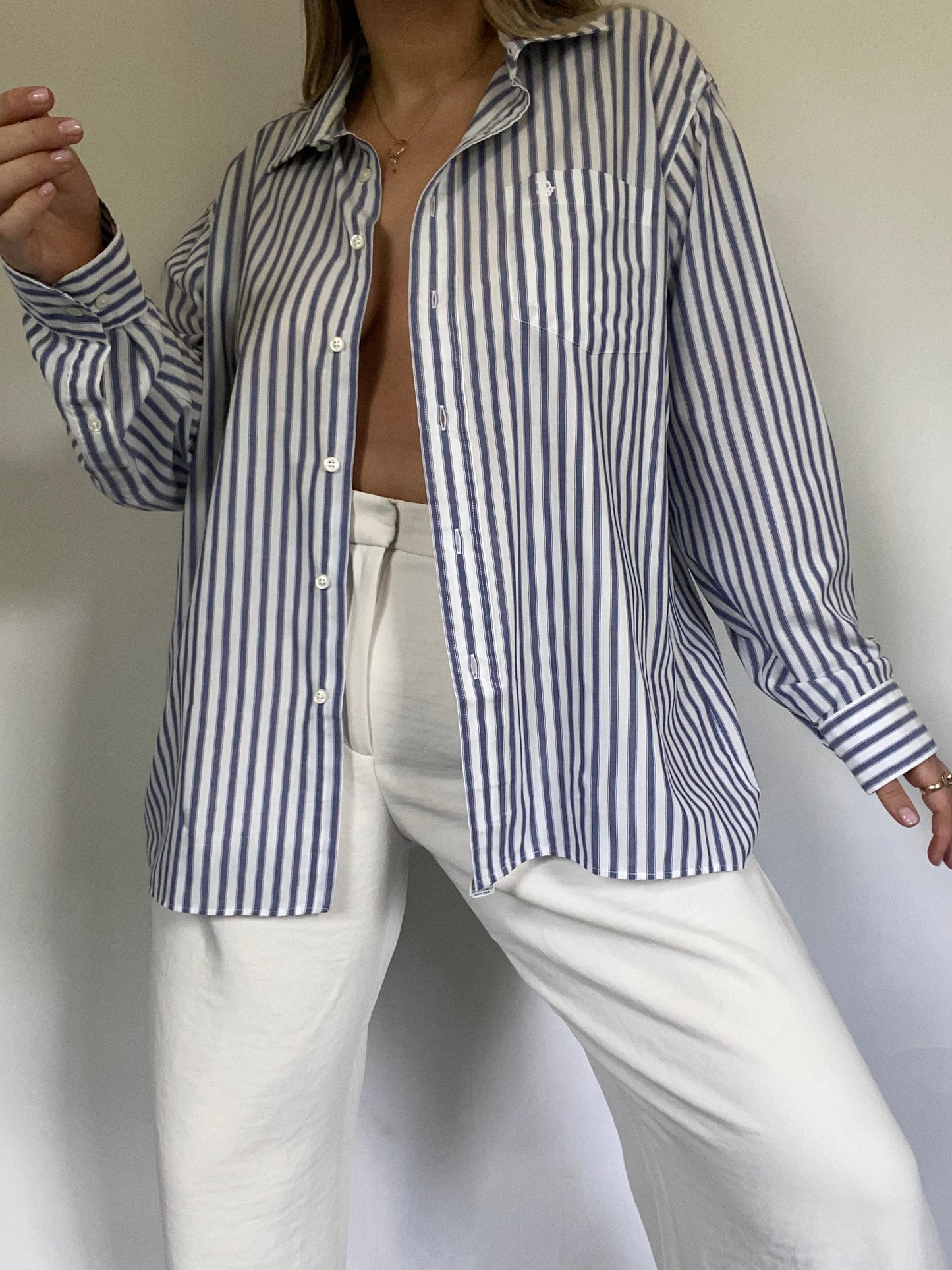 Christian Dior Logo Striped Button Up Size L