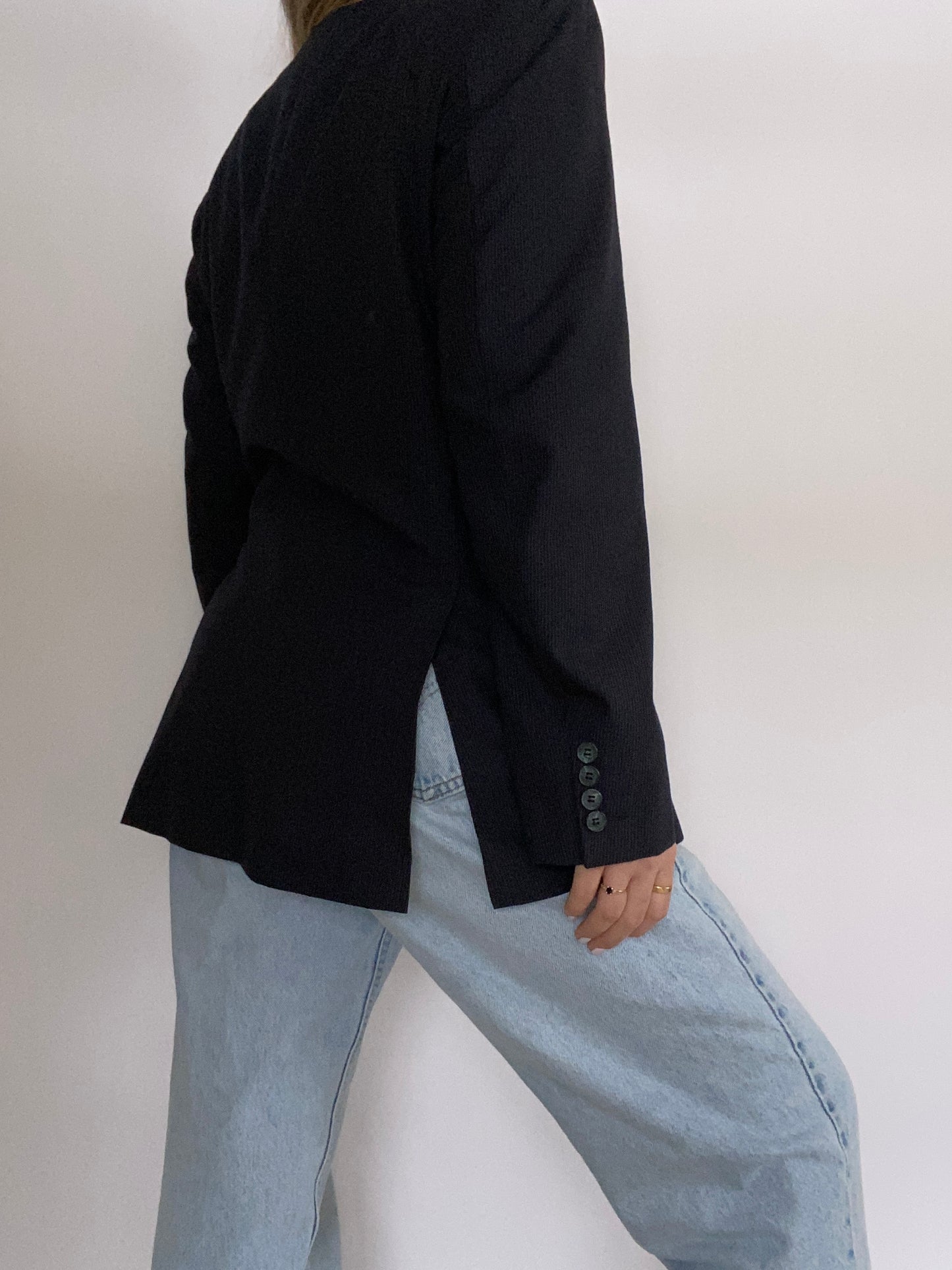 Yves Saint Laurent Pinstriped Navy Blazer Size M