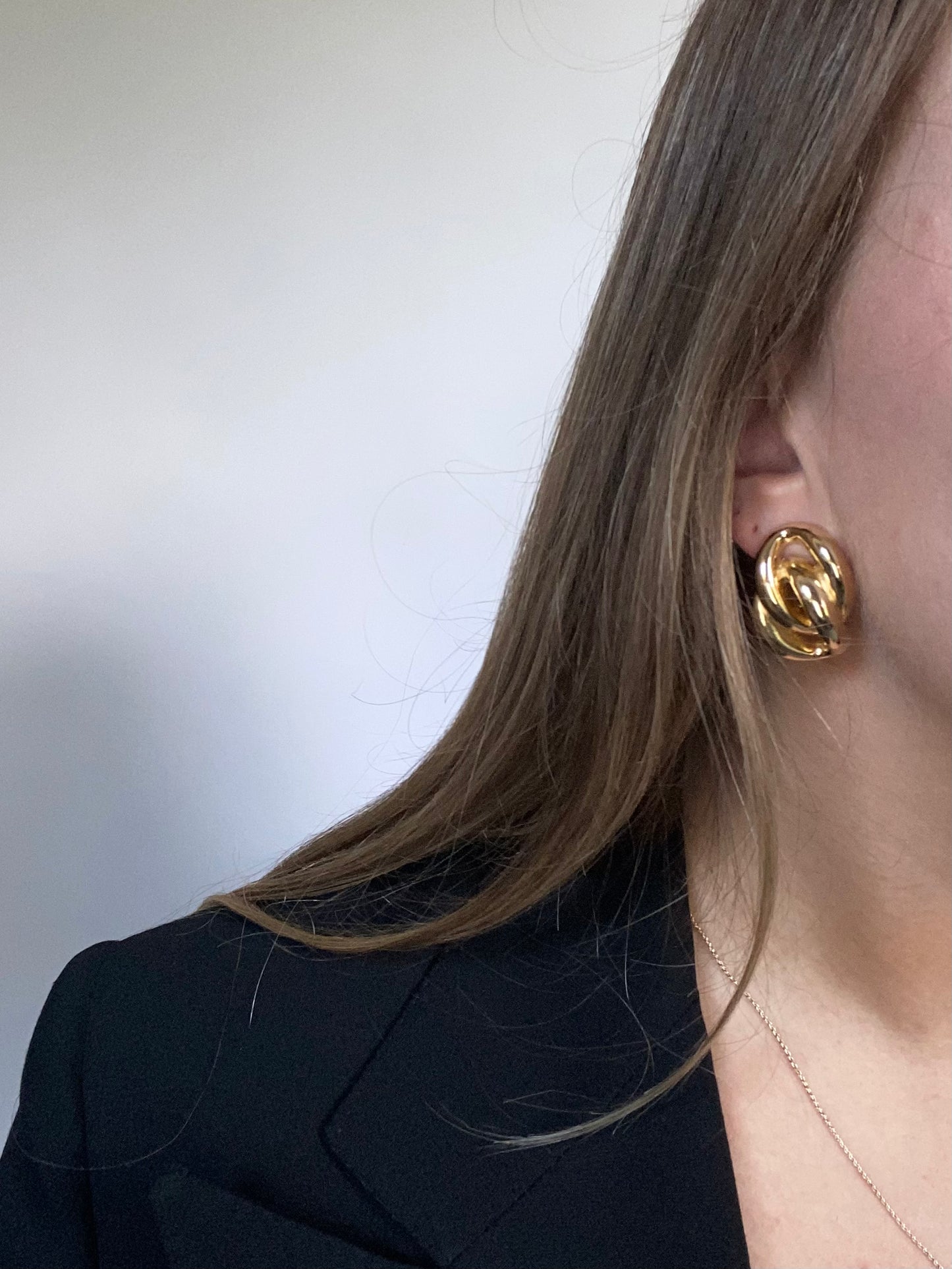 Christian Dior Gold Tone Chain-Link Earrings