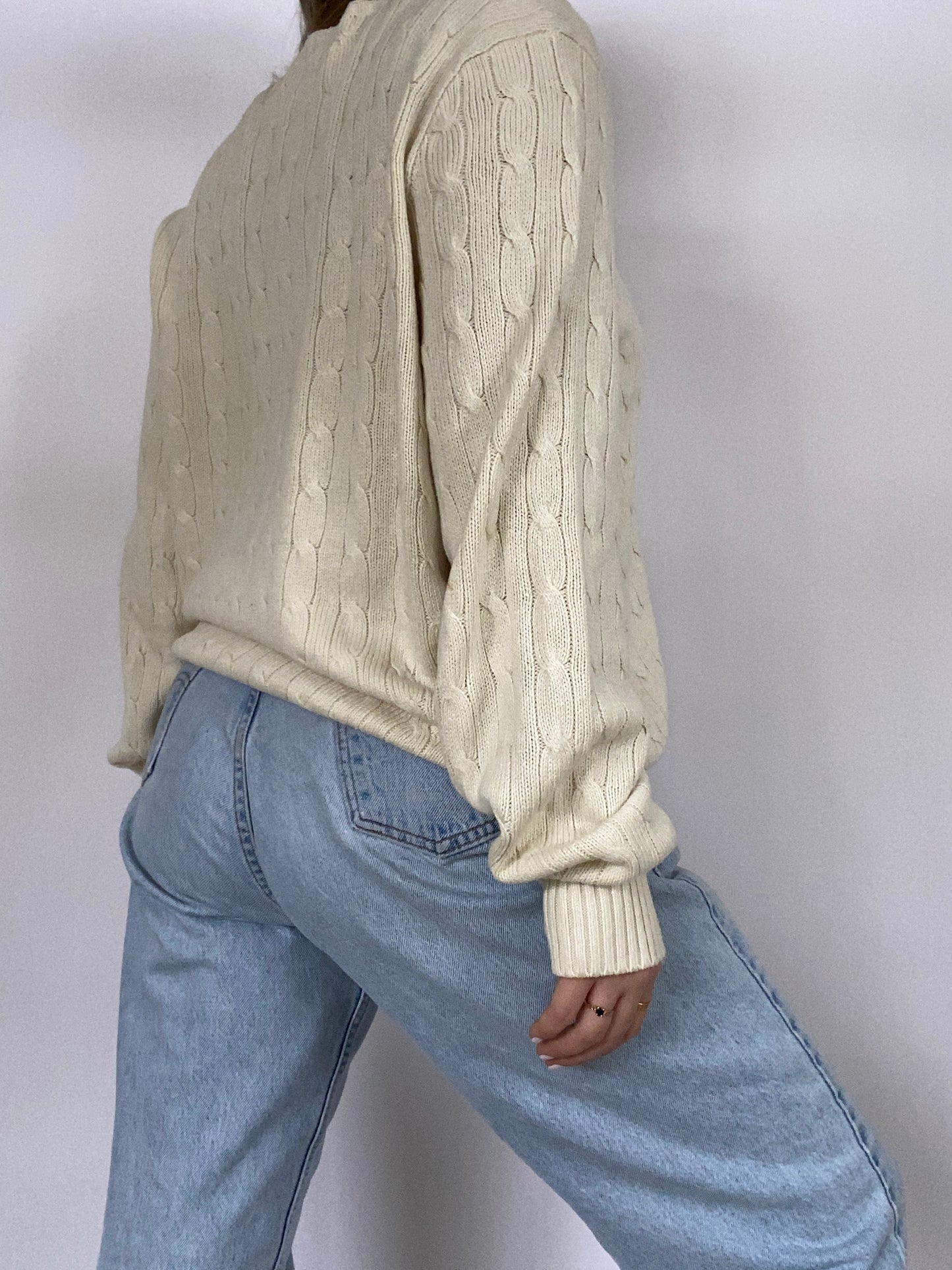 Polo Ralph Lauren Silk Cable Knit Sweater Size L