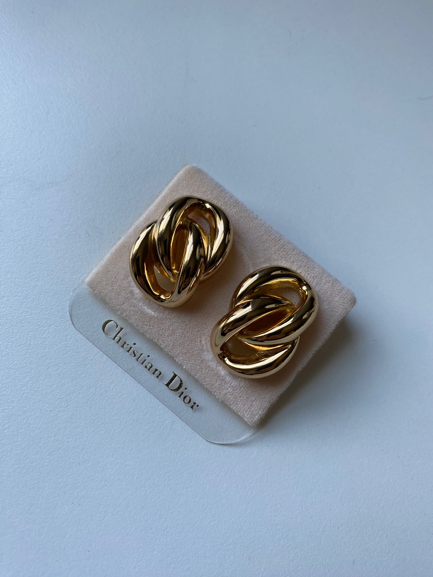 Christian Dior Gold Tone Chain-Link Earrings