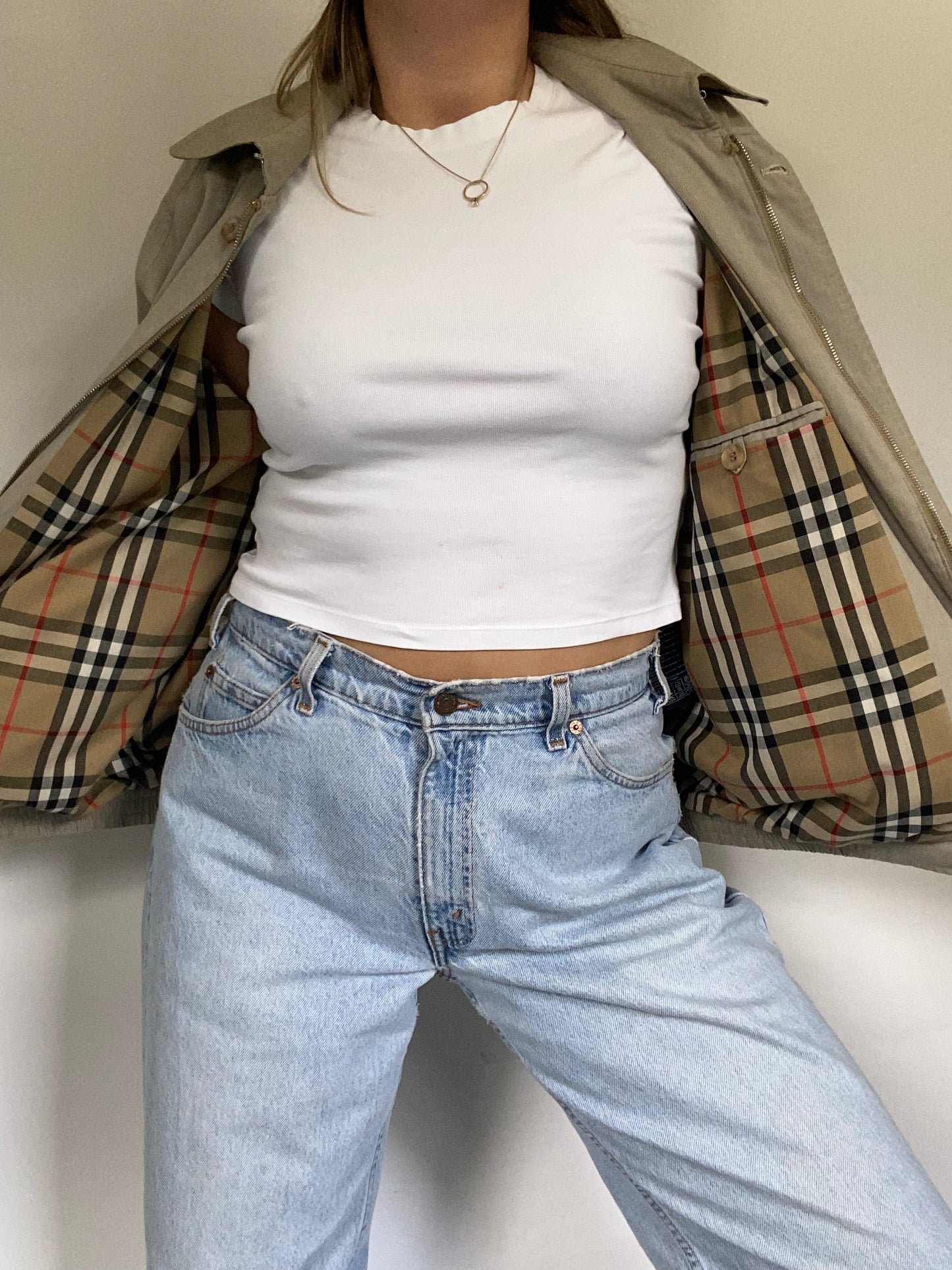 Nova Check Khaki Burberry Lightweight Bomber Size M