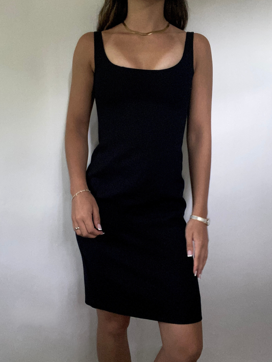 Prada Black Structured Sheath Dress Size 0