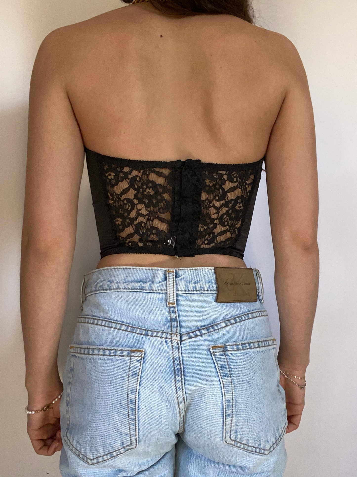 Christian Dior Black Lace Corset Bustier Size S/M