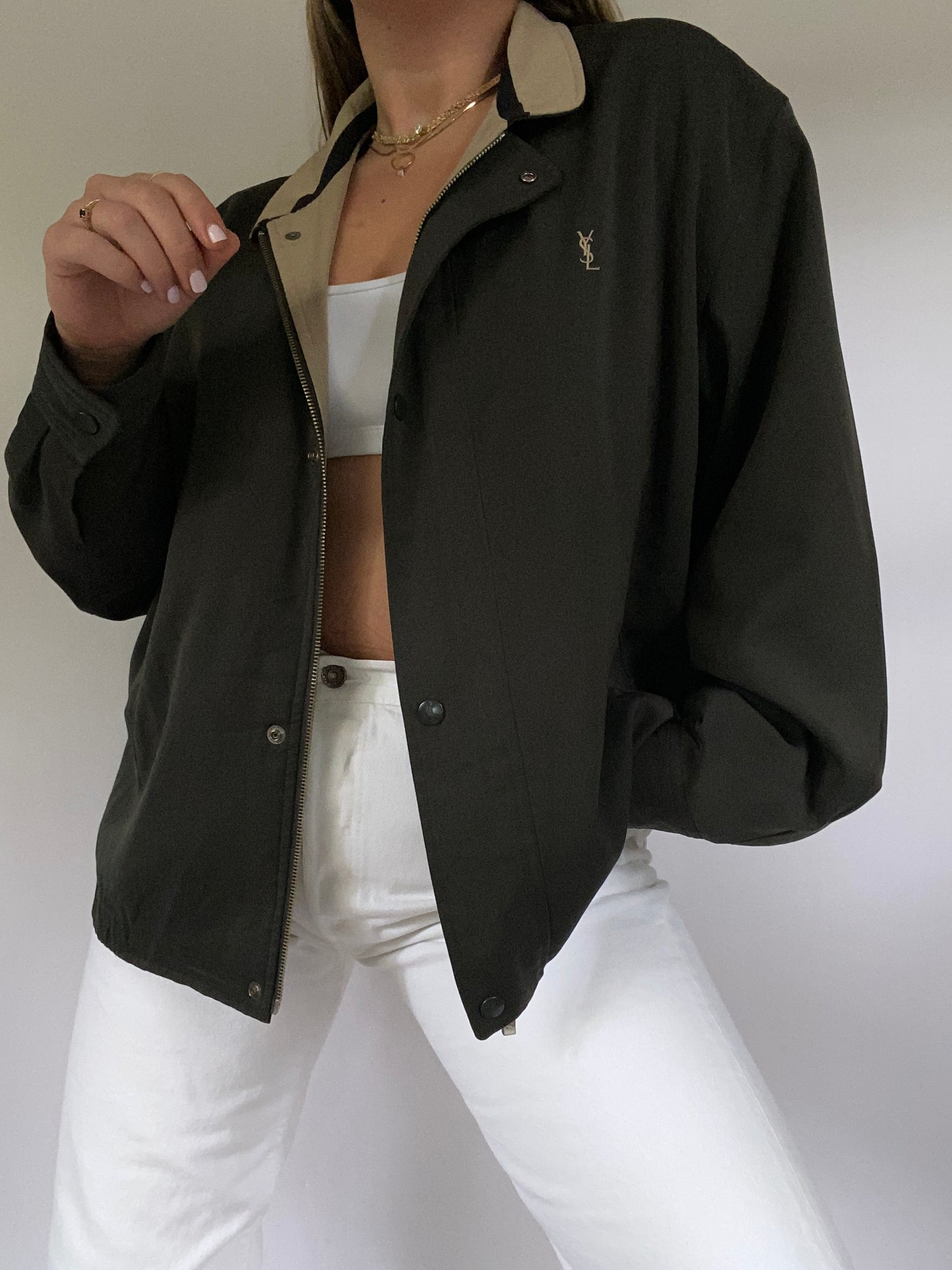 Yves Saint Laurent Logo Lightweight Jacket Size L