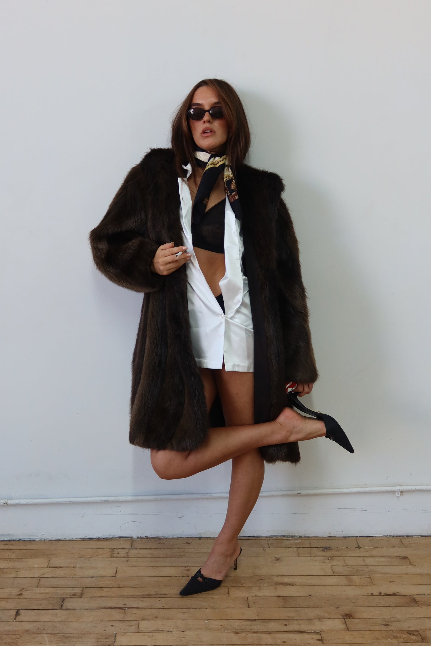 Christian Dior Satin Slip Button Up Size L