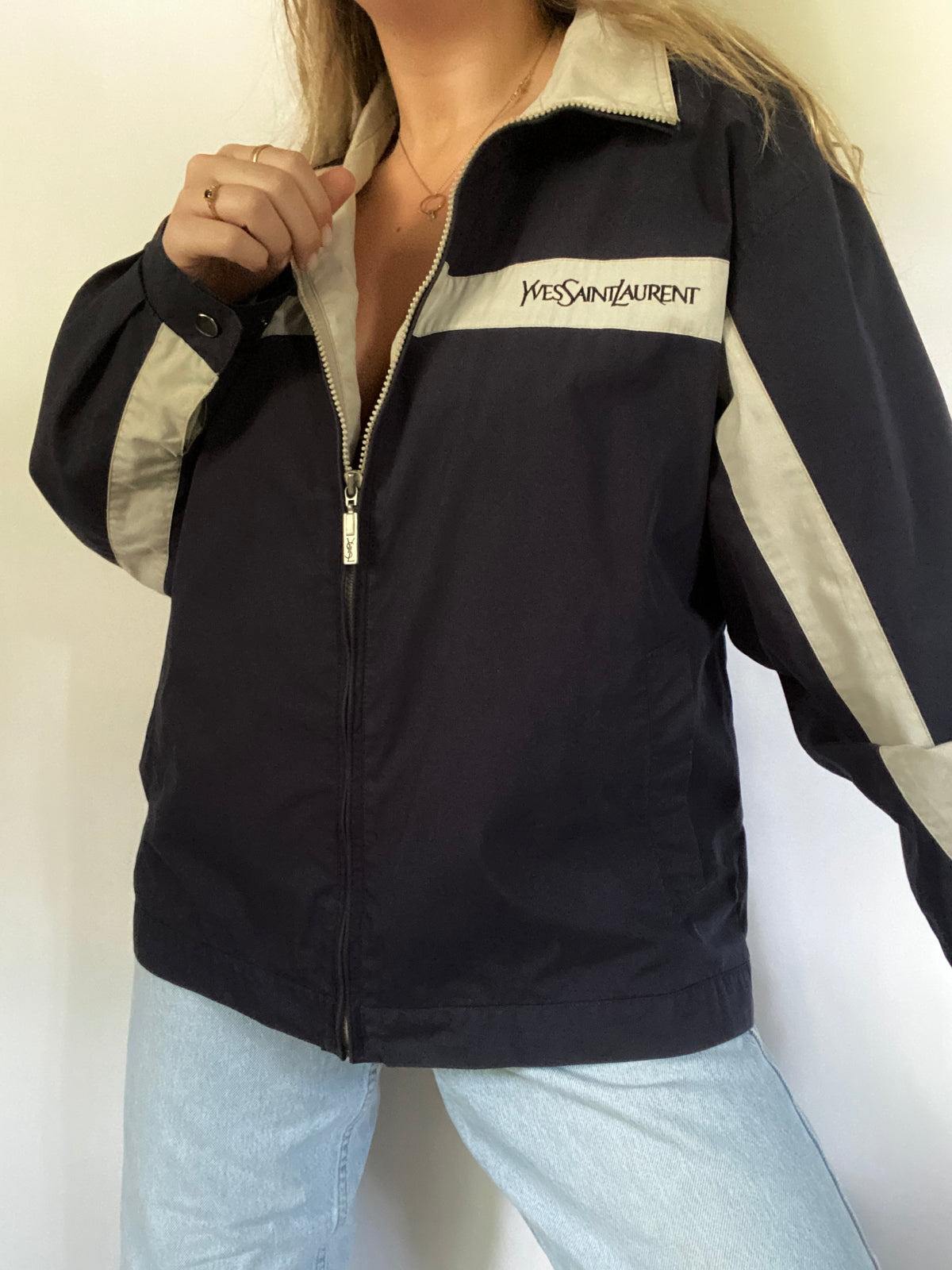 Vintage Yves Saint Laurent Logo Lightweight Jacket Size L