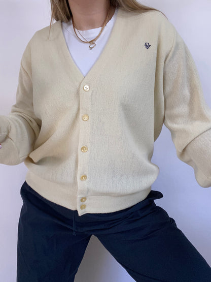 Christian Dior Logo Ivory Cardigan Size M/L