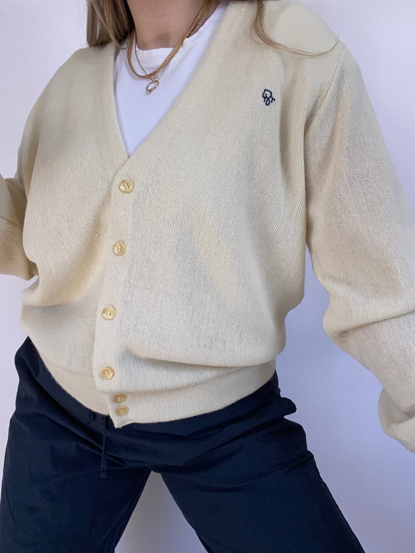 Christian Dior Logo Ivory Cardigan Size M/L